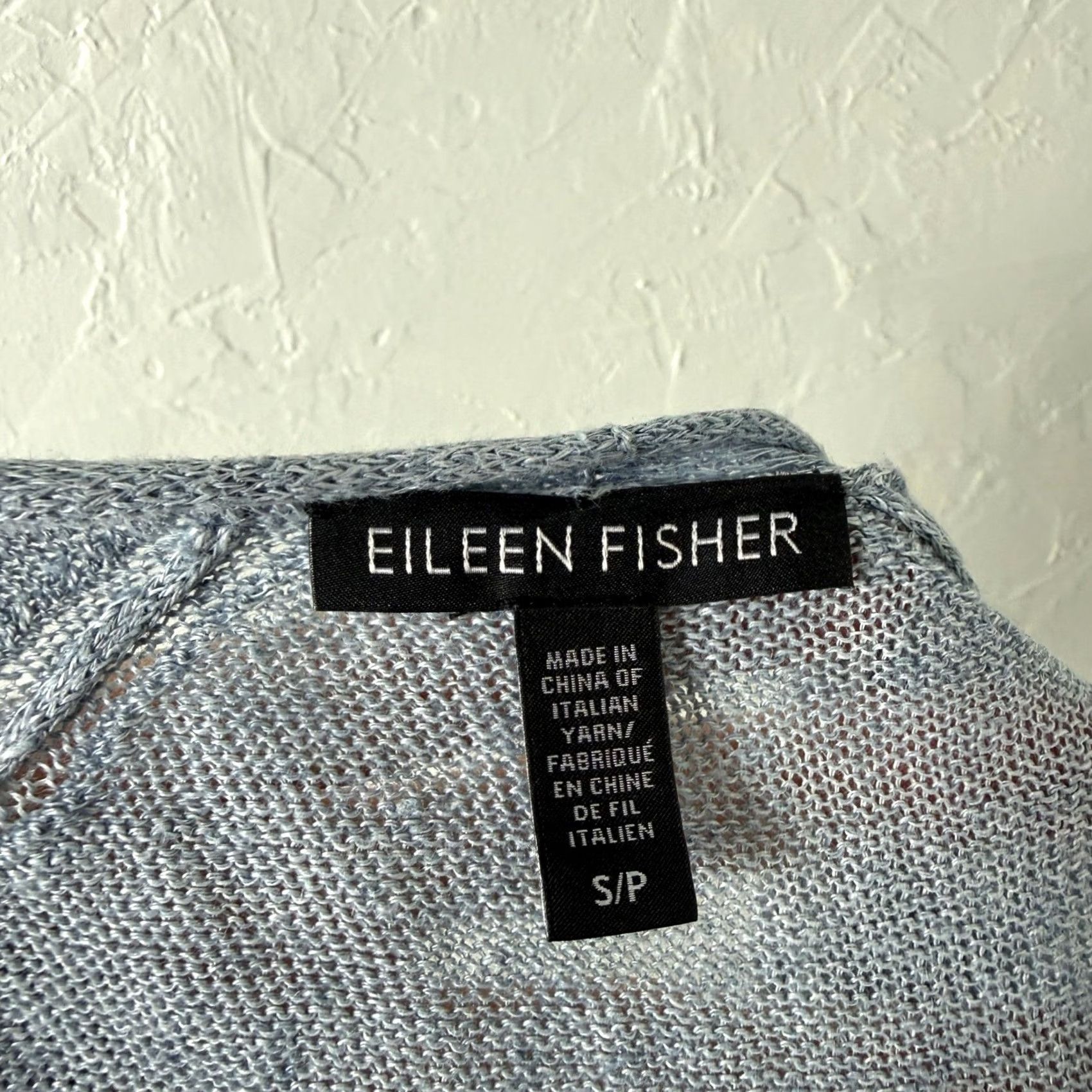 Eileen Fisher Eileen Fisher Cardigan Sweater Women's S Blue Linen Long sleeve open Front Y3-23 Size S / US 4 / IT 40 - 5 Thumbnail