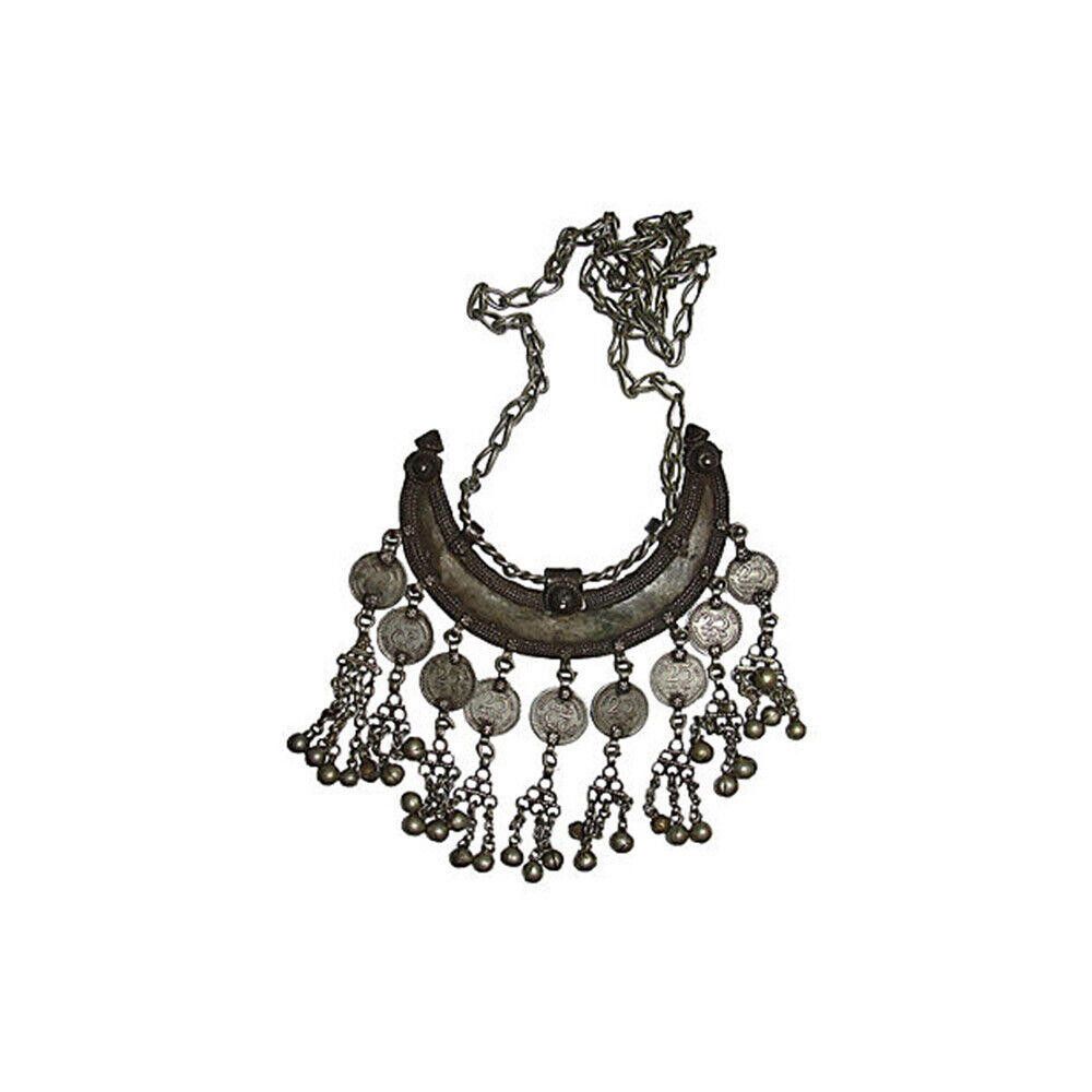 Designer Rajasthan Banjara Crescent Dangle Coin Necklace Size ONE SIZE - 4 Thumbnail