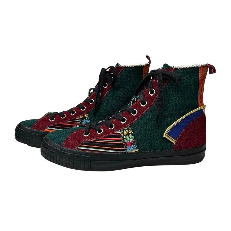Yohji Yamamoto Yohji Yamamoto 95AW Wool Leather Patchwork High-Top Sneakers Size US 11.5 / EU 44-45 - 1 Thumbnail