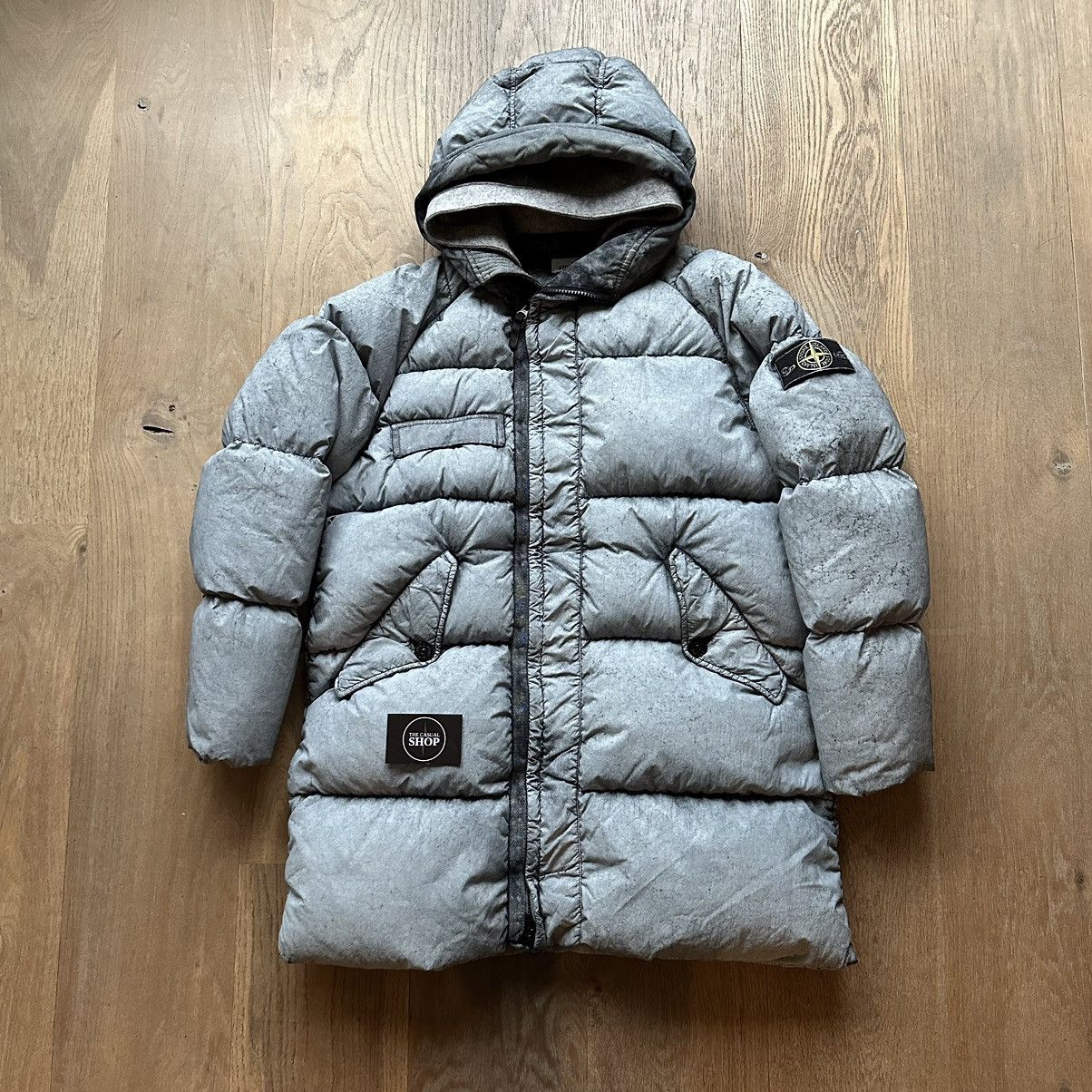 image of Stone Island Frost Finish Parka in Grey, Men's (Size Large)
