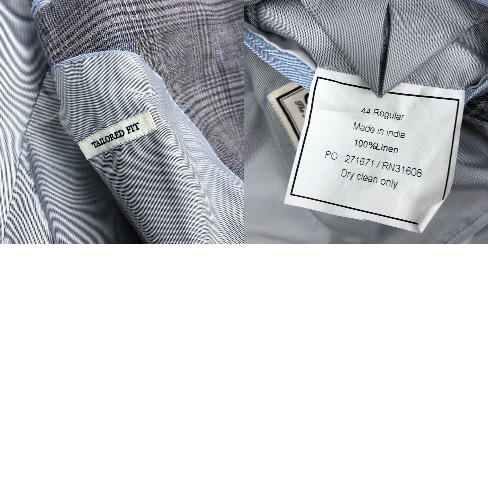 Jos. A. Bank Jos A Bank Blazer Single-Breasted 2-Button Linen Gray Glen Check 44 Regular Men Suit Jacket Sport Coat Size 44R - 9 Thumbnail