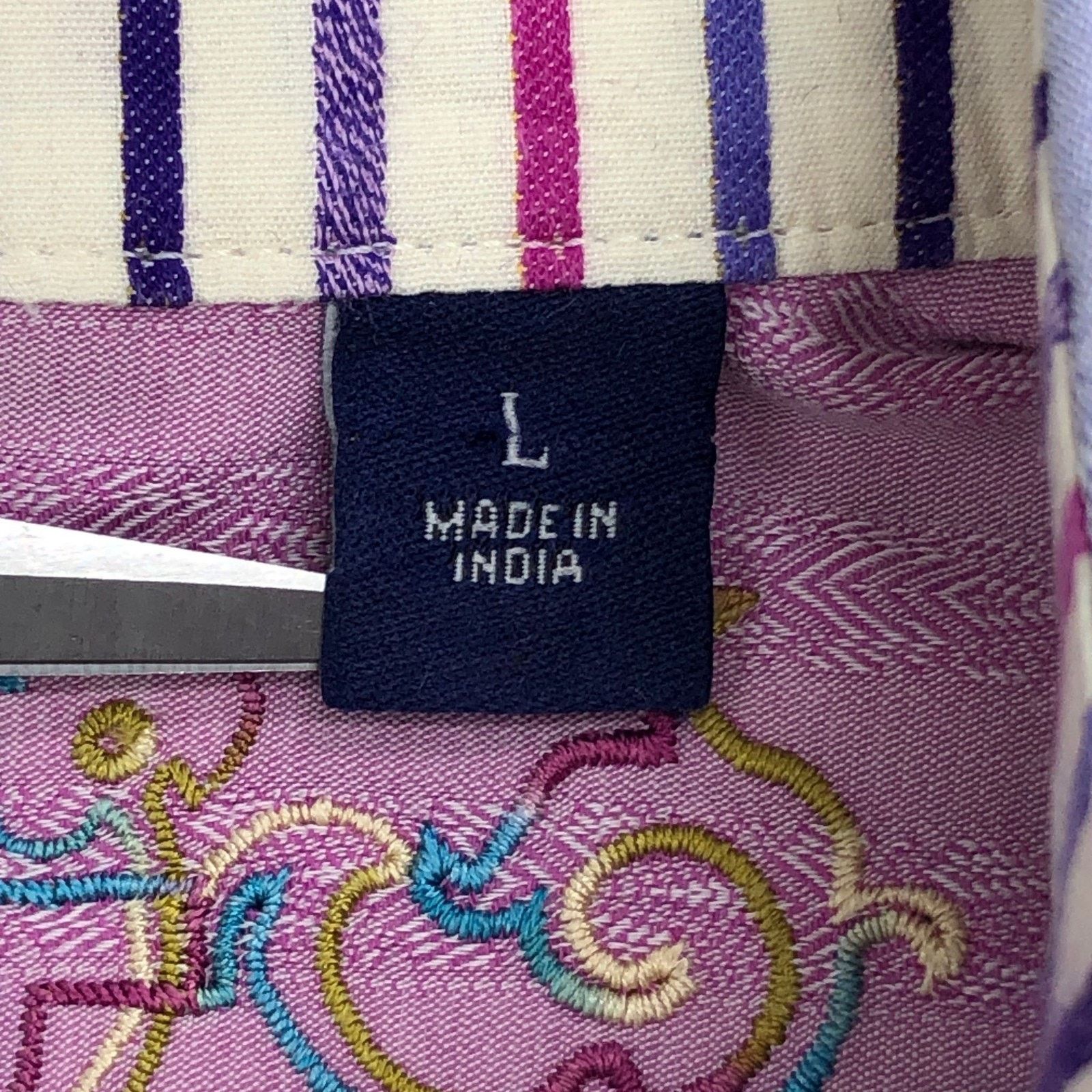Robert Graham Robert Graham Shirt L Lilac Jacquard Stripe Button Contrast Size US L / EU 52-54 / 3 - 16 Thumbnail