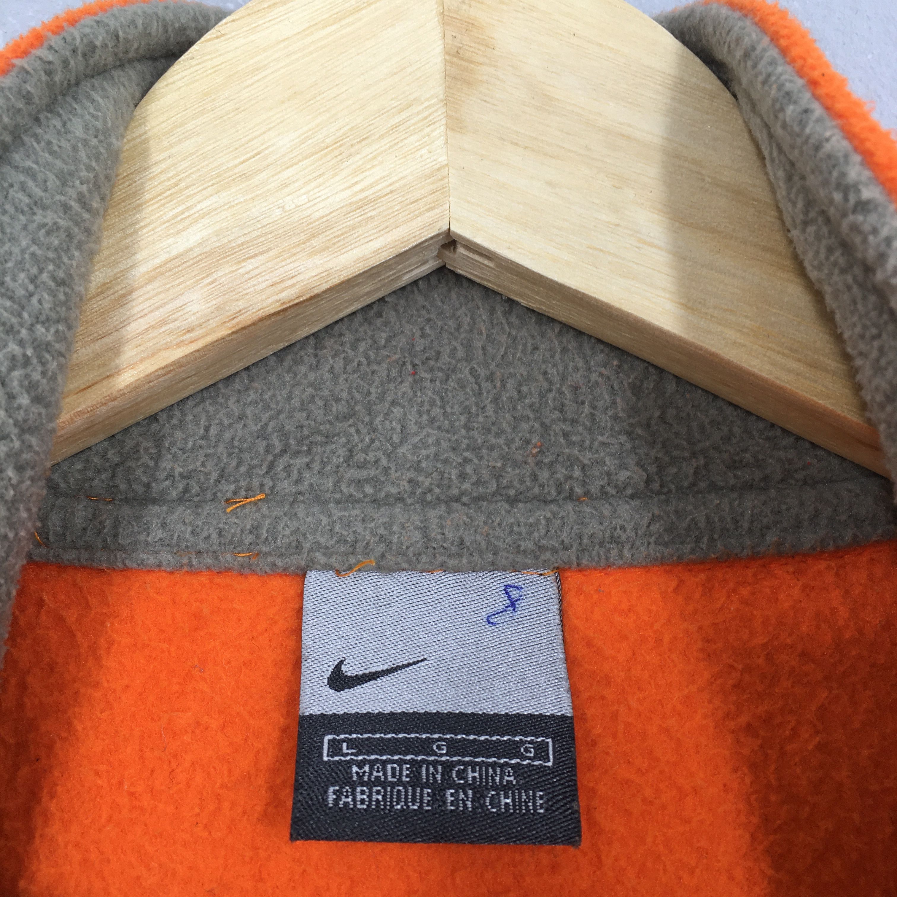 Nike × Vintage Vintage Y2K Nike Swoosh Orange Fleece Sweater Large Size US L / EU 52-54 / 3 - 5 Thumbnail