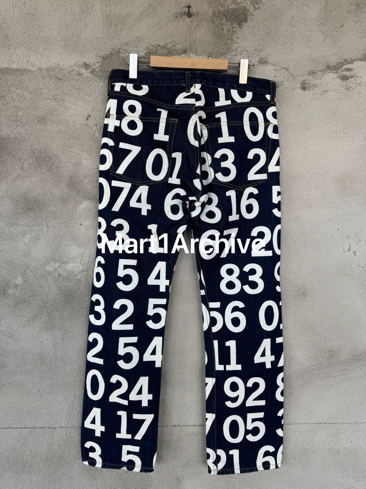 Junya Watanabe Junya Watanabe Comme Des Garçons 03SS Number Print Denim Size US 33 - 2 Thumbnail