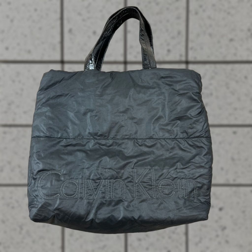 Calvin Klein Calvin Klein Women’s Black Nylon Quilted Magnetic Tote Bag Large Casual Travel Size ONE SIZE - 1 Thumbnail