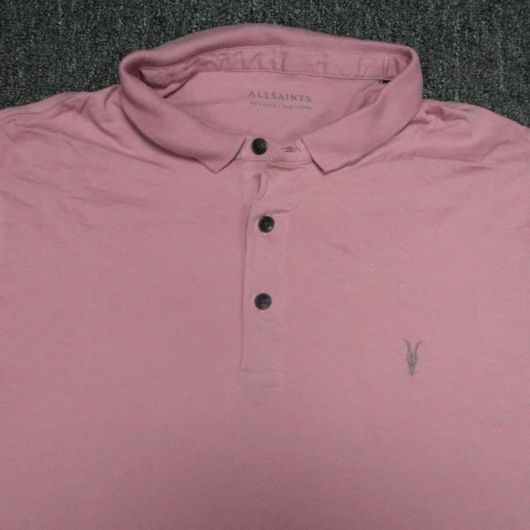 Allsaints VINTAGE AllSaints Polo Shirt Men 2XL Cotton Pink Short Sleeve Slim Fit Casual Size US XXL / EU 58 / 5 - 2 Thumbnail
