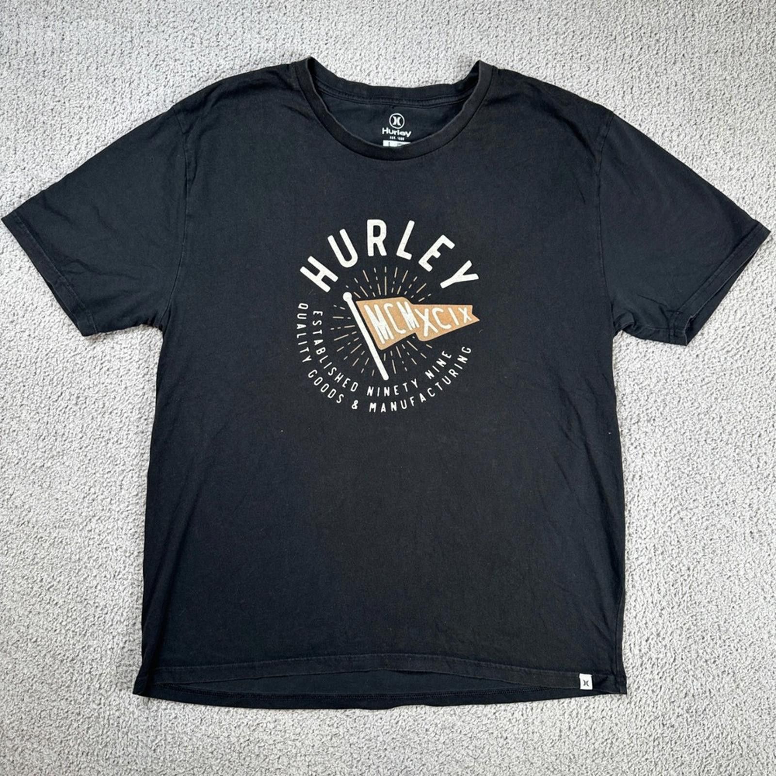 Hurley Hurley Mens Black Graphic T Shirt Large Cotton 1999 Logo Tee Size US L / EU 52-54 / 3 - 1 Thumbnail