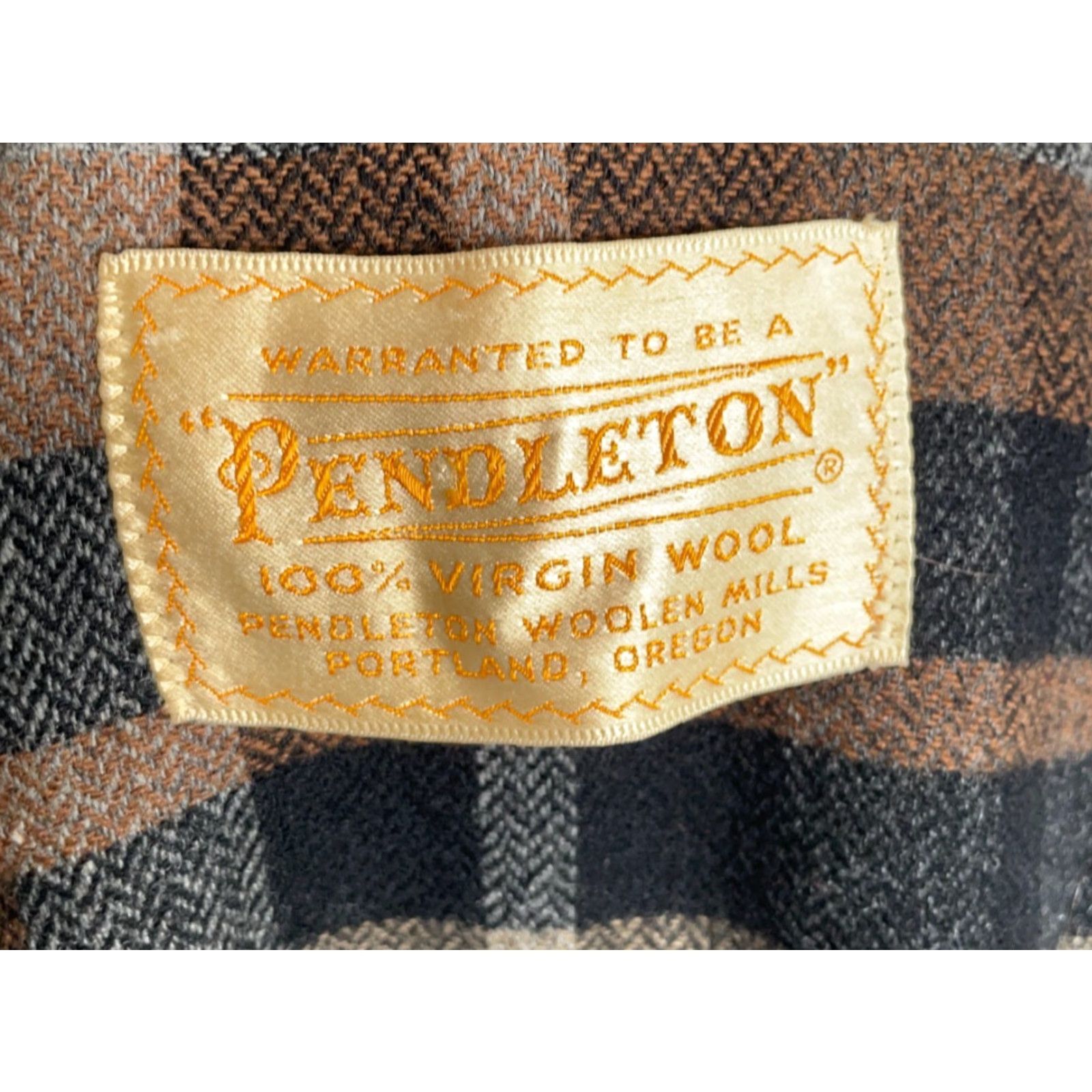 Pendleton VINTAGE Pendleton Coat Wool Button Up Lined 12 Brown Plaid Women's Pea Coat 50s / 60s Union Made Size XL / US 12-14 / IT 48-50 - 3 Thumbnail
