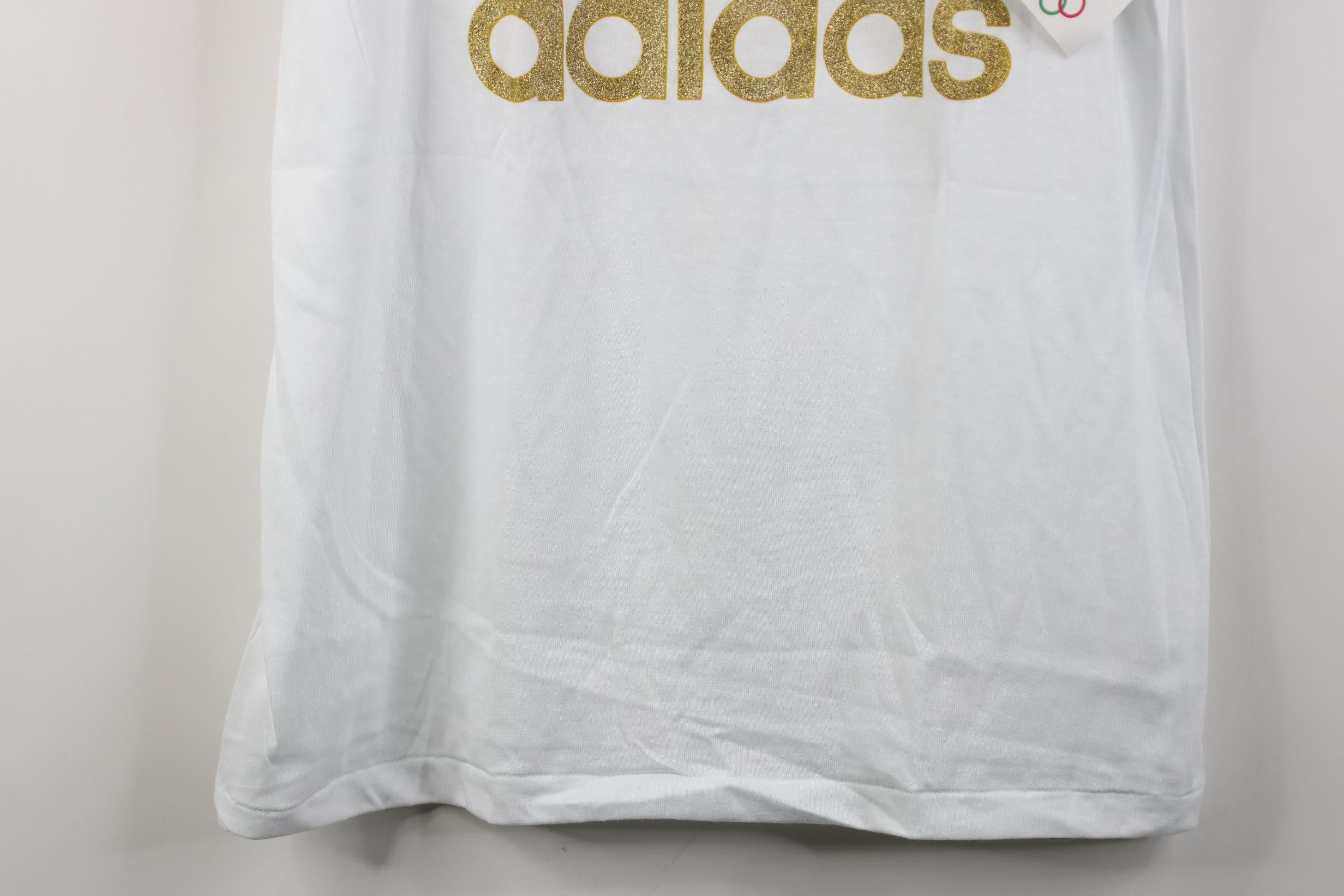 Adidas Deadstock Vintage 80s Adidas Olympics Gold Trefoil T-Shirt Size US M / EU 48-50 / 2 - 3 Thumbnail