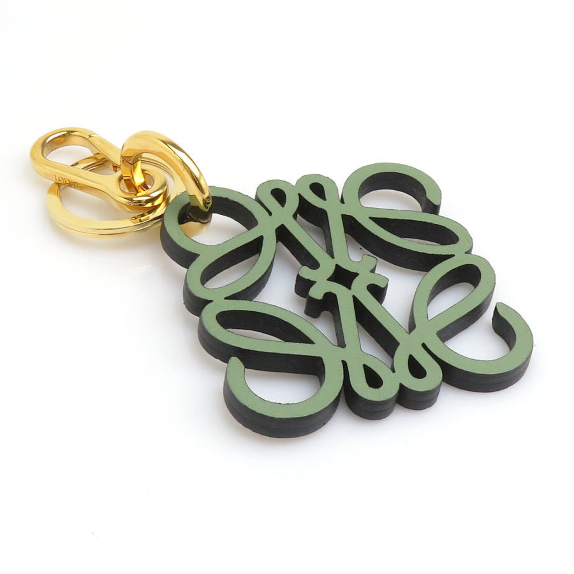 Loewe Loewe Charm Keyring Anagram Leather Metal Green Men's Women's r11202j Size ONE SIZE - 1 Thumbnail
