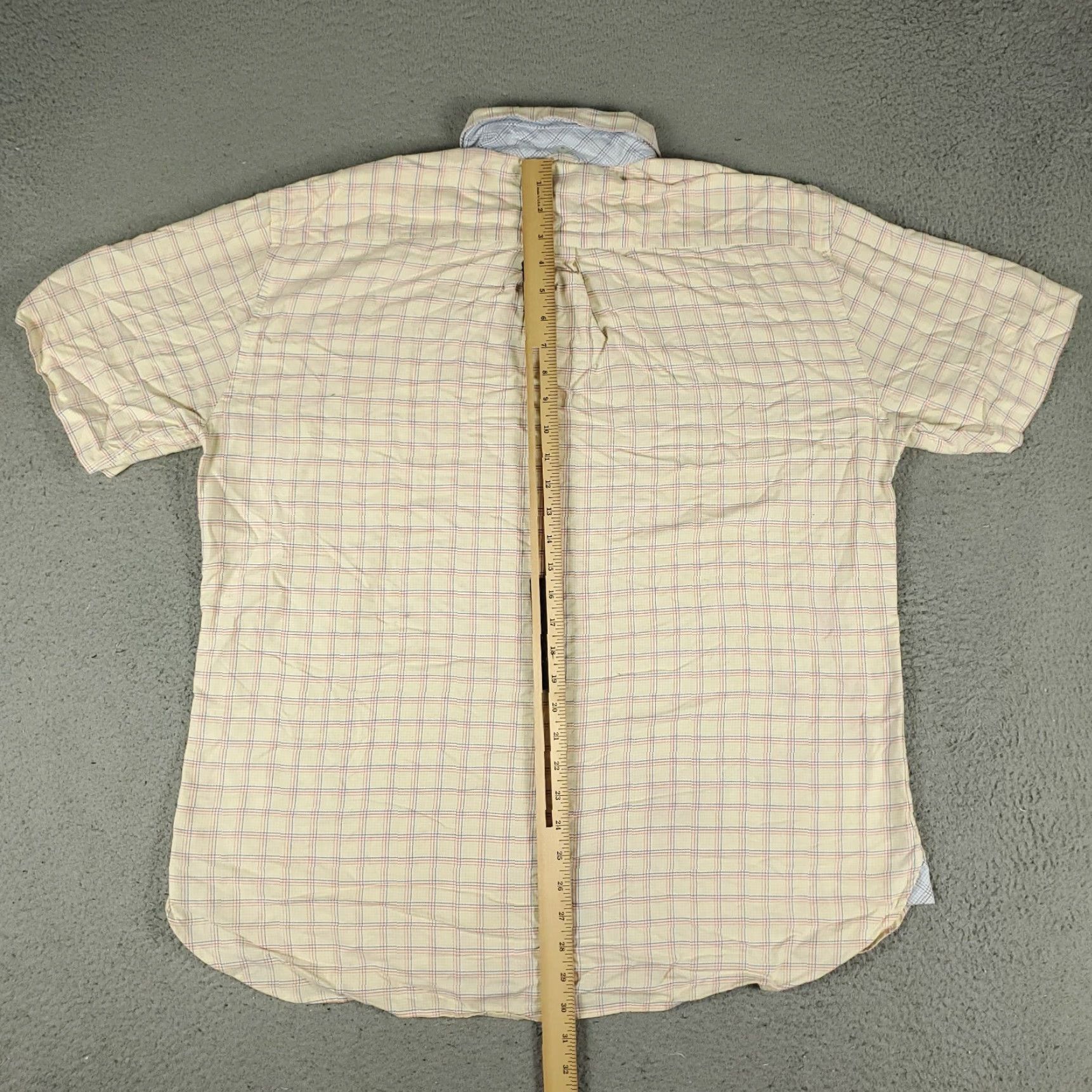 Tommy Hilfiger Tommy Hilfiger Shirt Mens Large Yellow Plaid Casual Button Up Short Sleeve Size US L / EU 52-54 / 3 - 3 Thumbnail