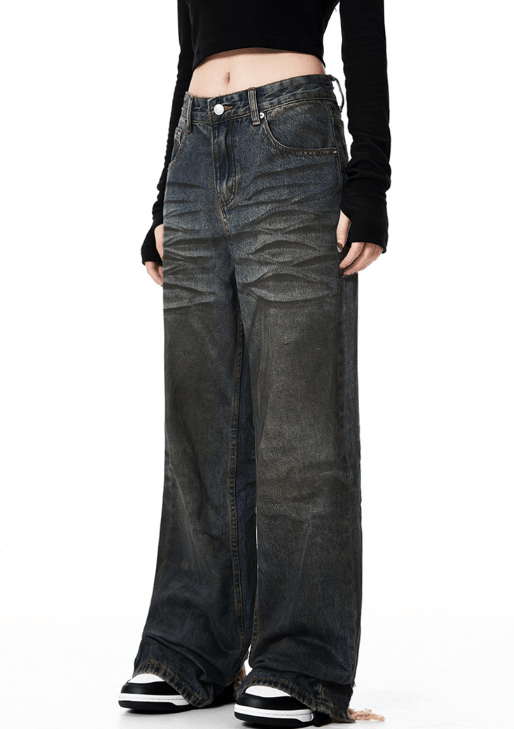 Japanese Brand × Jean Vintage loose straight washed Cleanfit distressed jeans y2k Size US 32 / EU 48 - 2 Thumbnail