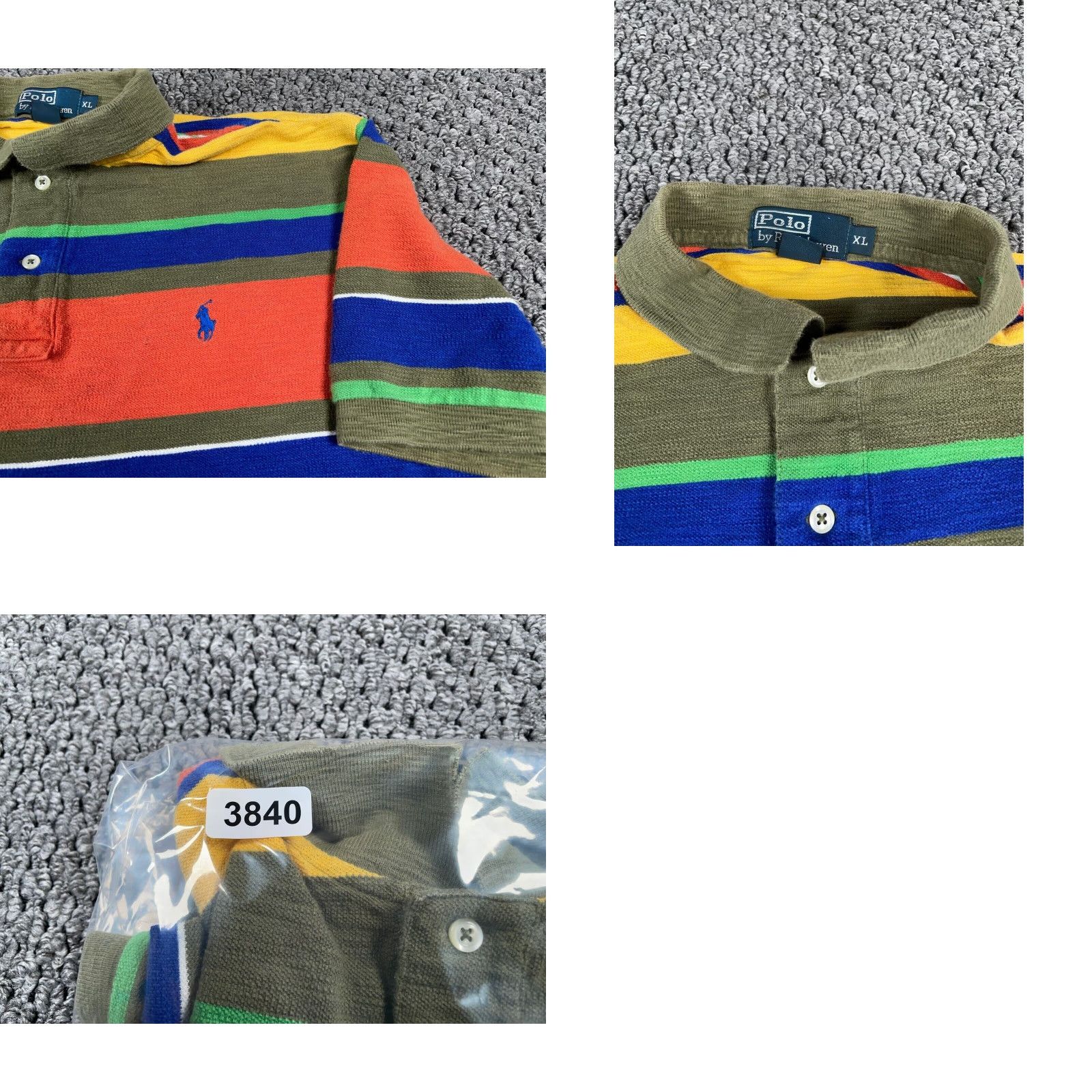 Polo Ralph Lauren VINTAGE Polo Ralph Lauren Polo Shirt Adult XL Rainbow Striped Cotton 90s Casual Mens Size US XL / EU 56 / 4 - 8 Thumbnail