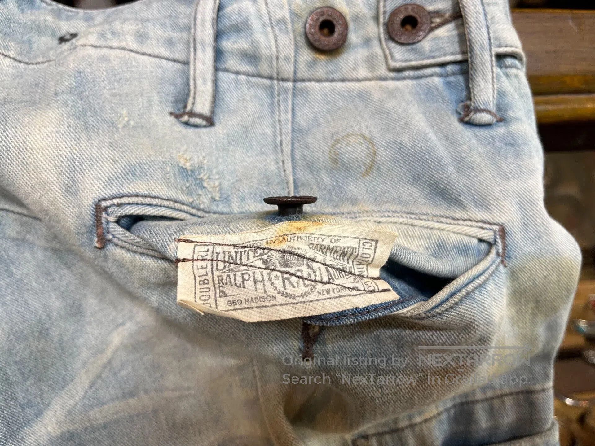 RRL Ralph Lauren vintage rrl washed denim cargo pants. Size US 29 - 7 Thumbnail