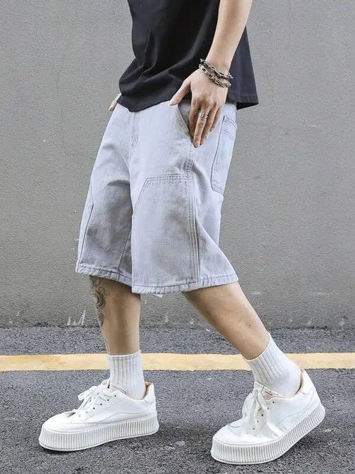 Jean Vintage Y2k Shorts Jorts Washed Denim Size US 34 / EU 50 - 3 Thumbnail