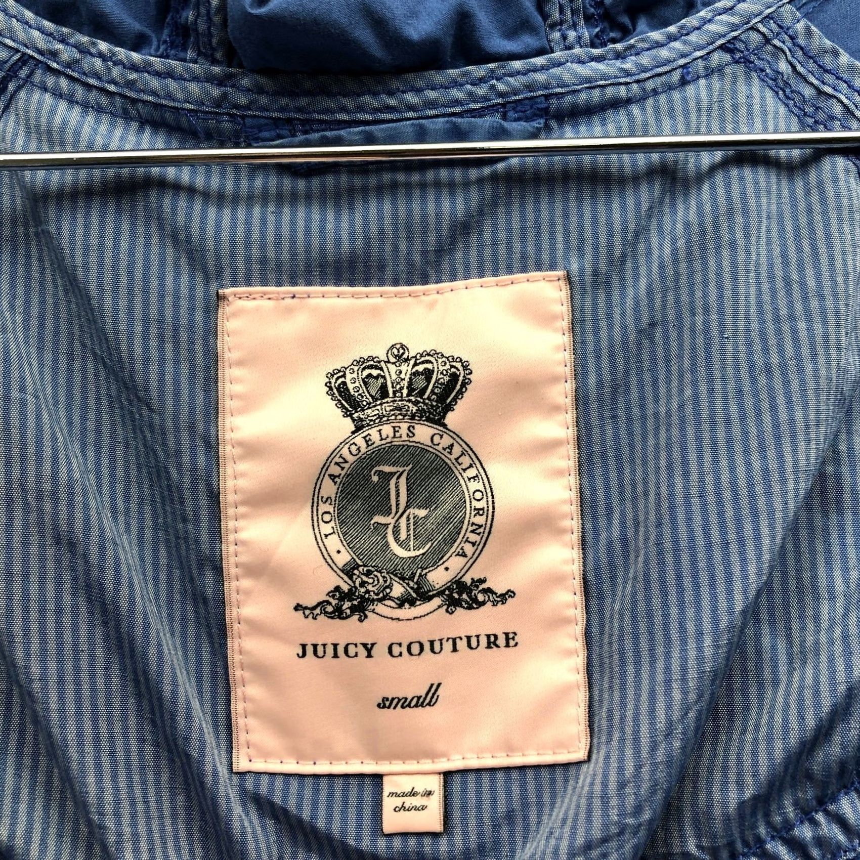 Juicy Couture Juicy Couture Parka Hooded Jacket Women S Long Sleeve Pocket Blue Parka Jacket S Womens Juicy Couture Size S / US 4 / IT 40 - 3 Thumbnail