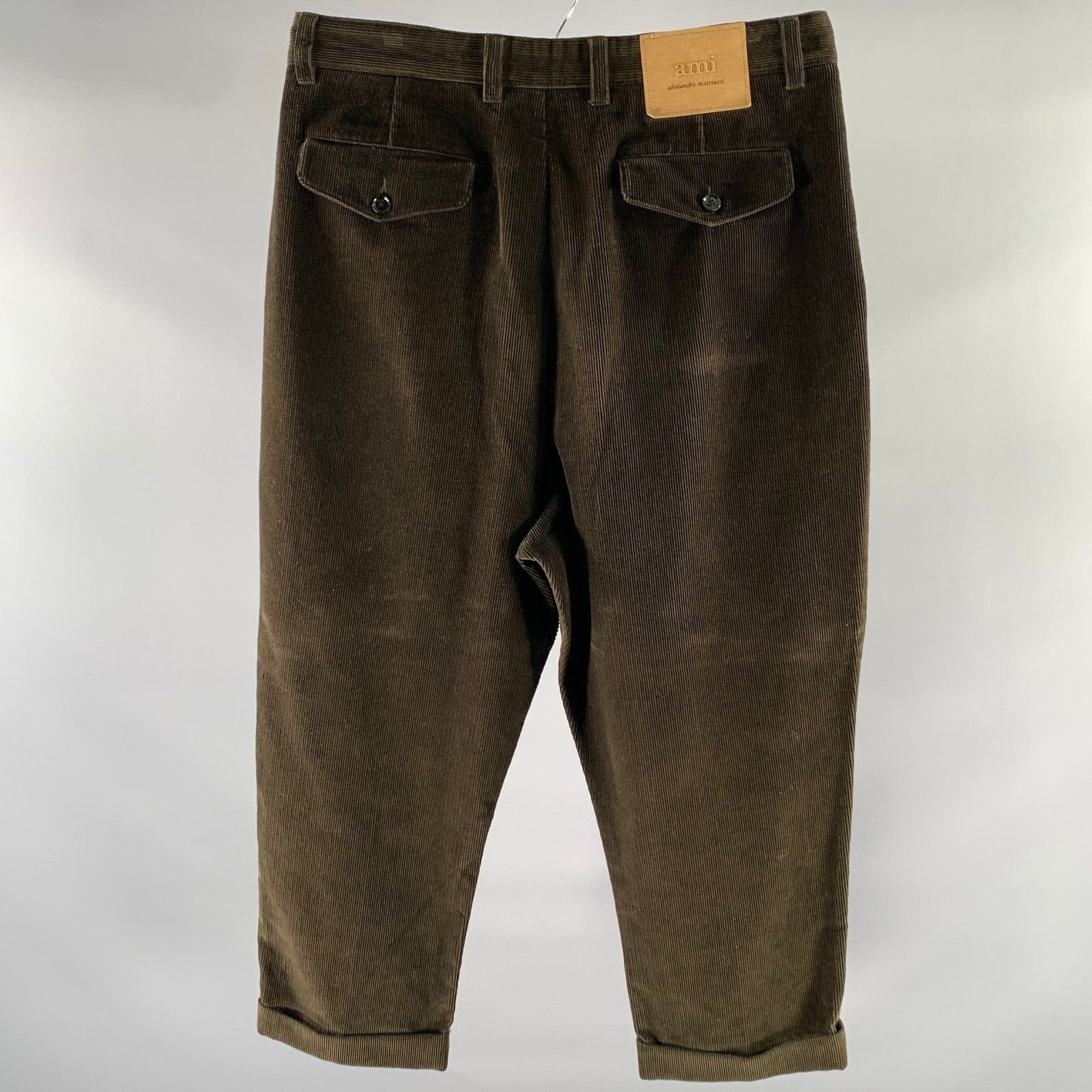 AMI AMI Size 34 Green Olive Corduroy Cotton Pants Size US 34 / EU 50 - 3 Thumbnail