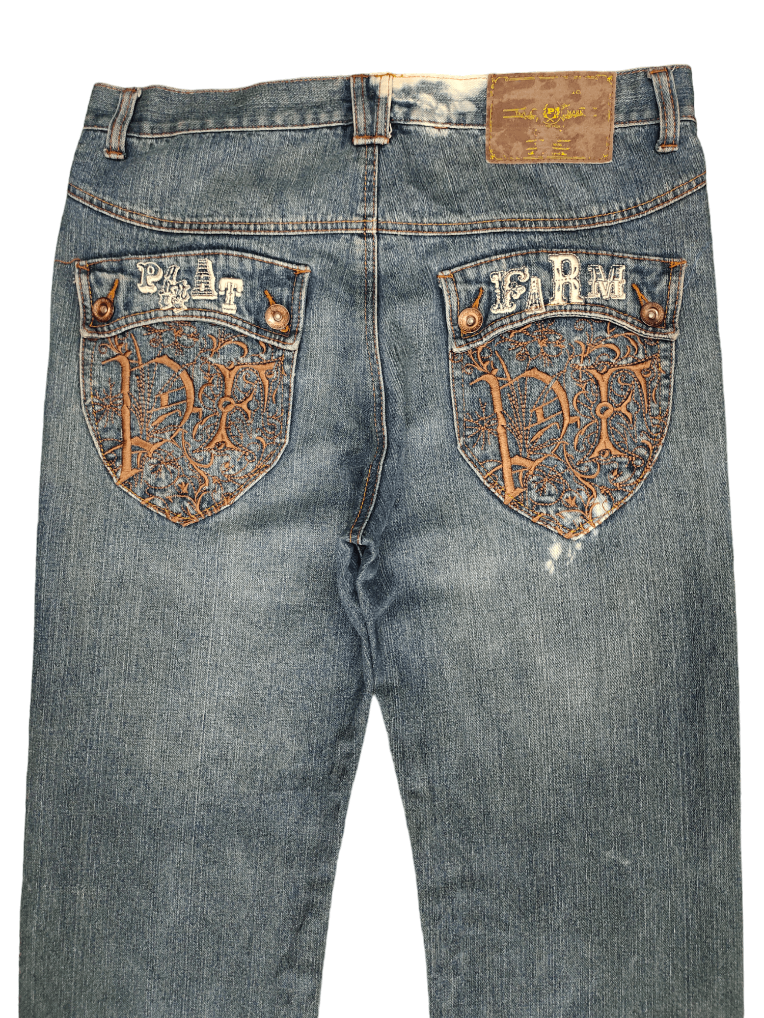 Phat Farm Baggy Jeans Phat Farm Distressed Wide Leg Denim Y2k Jnco Size US 37 - 1 Thumbnail
