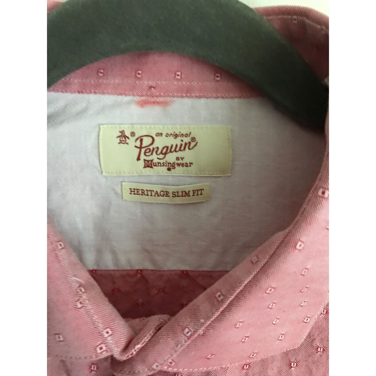 Original Penguin ORIGINAL PENGUIN DIAMOND PRINT RED 15.5 32/33 SLIM SHIRT Size US M / EU 48-50 / 2 - 3 Thumbnail