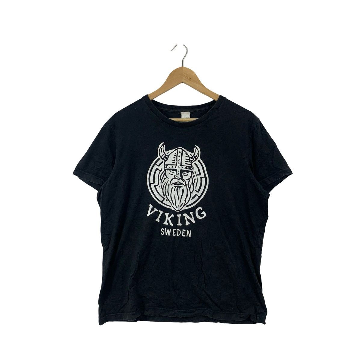Vintage Vintage Viking Sweden Graphic Norse Warrior Print Tee Nordi Size US XL / EU 56 / 4 - 1 Thumbnail