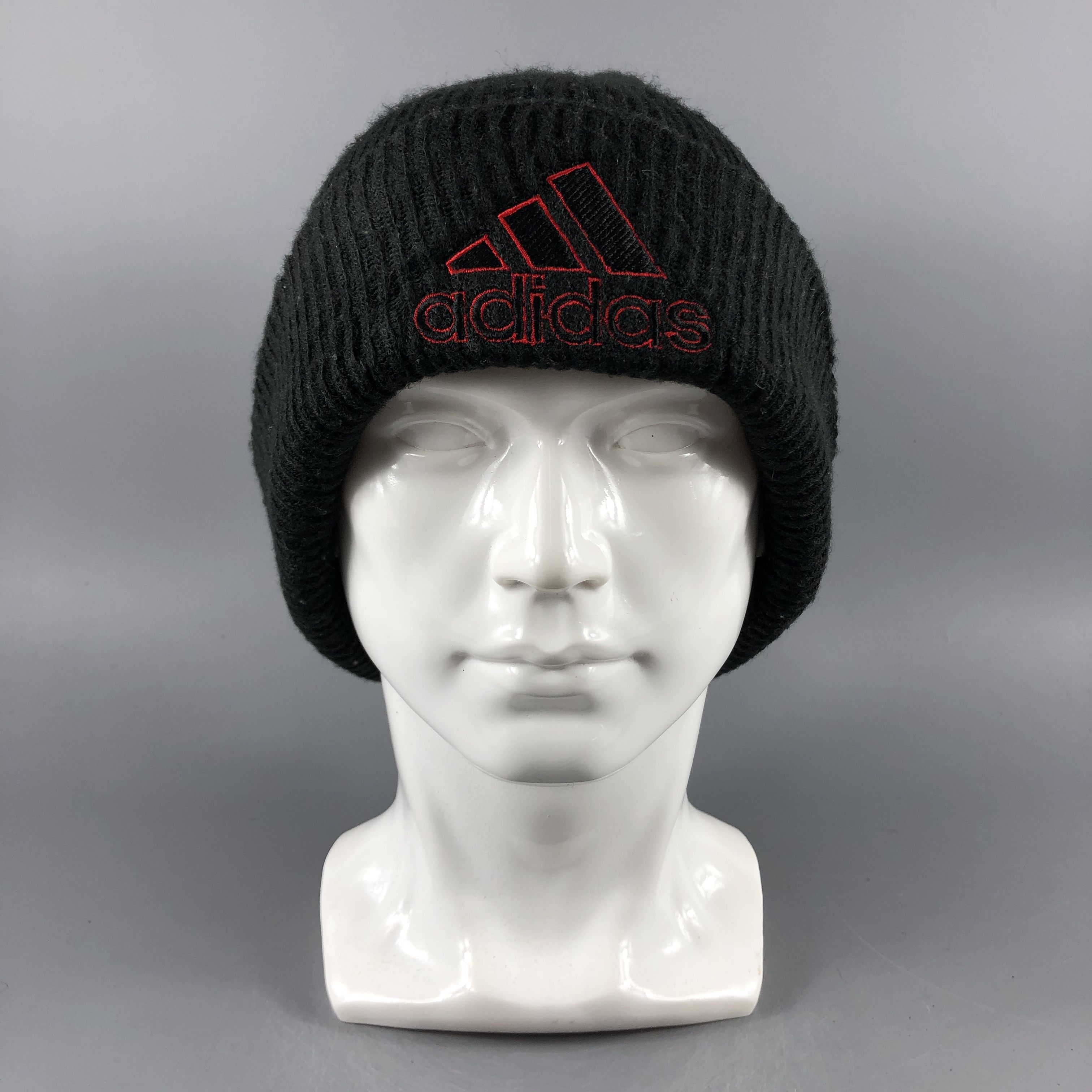 image of Adidas Hats Ribbed Beanie Knit Snow Hat B590, Men's