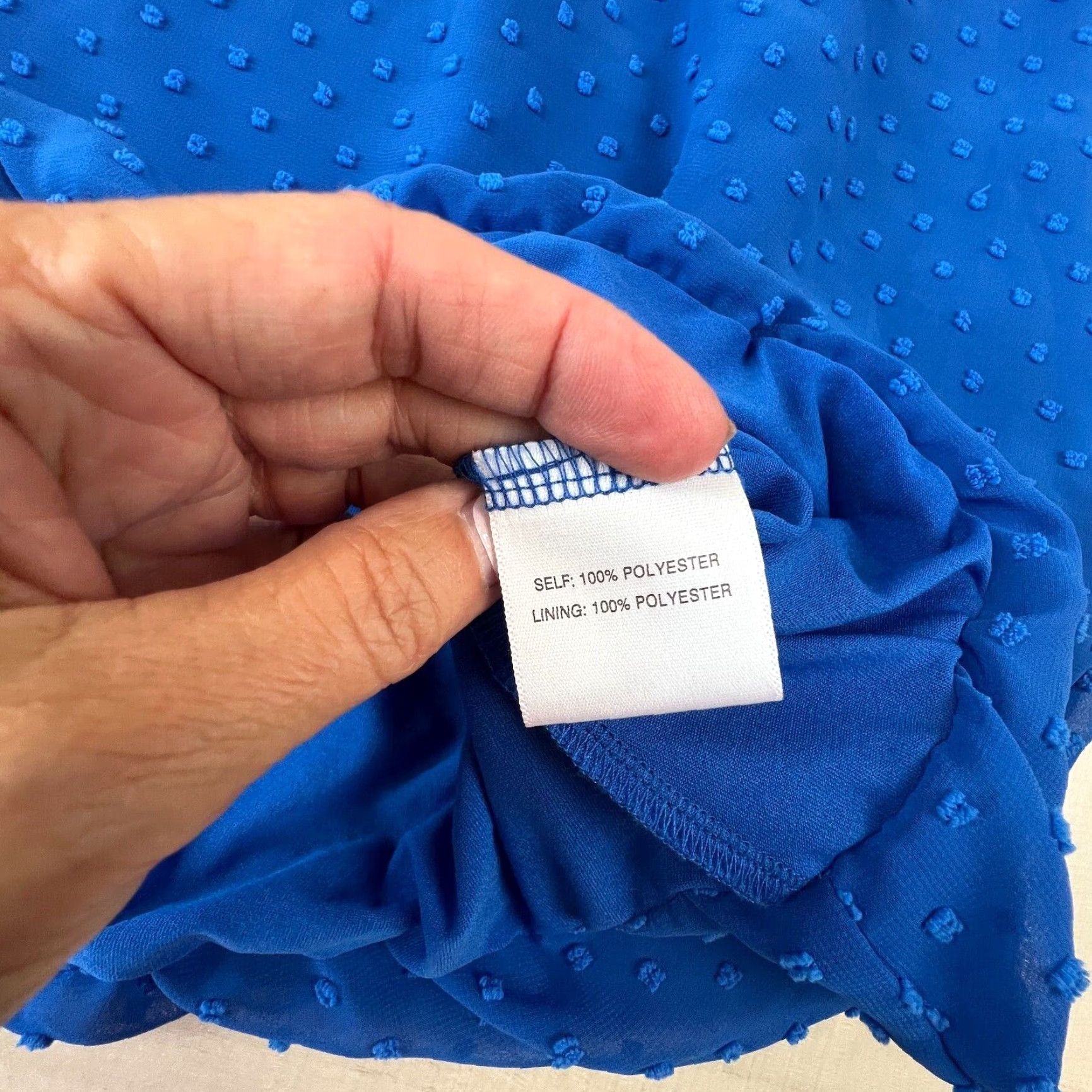 Vintage Rose & Olive Womens Blue Short Sleeve Blouse Large Flowy Loose Shirt Size L / US 10 / IT 46 - 4 Thumbnail