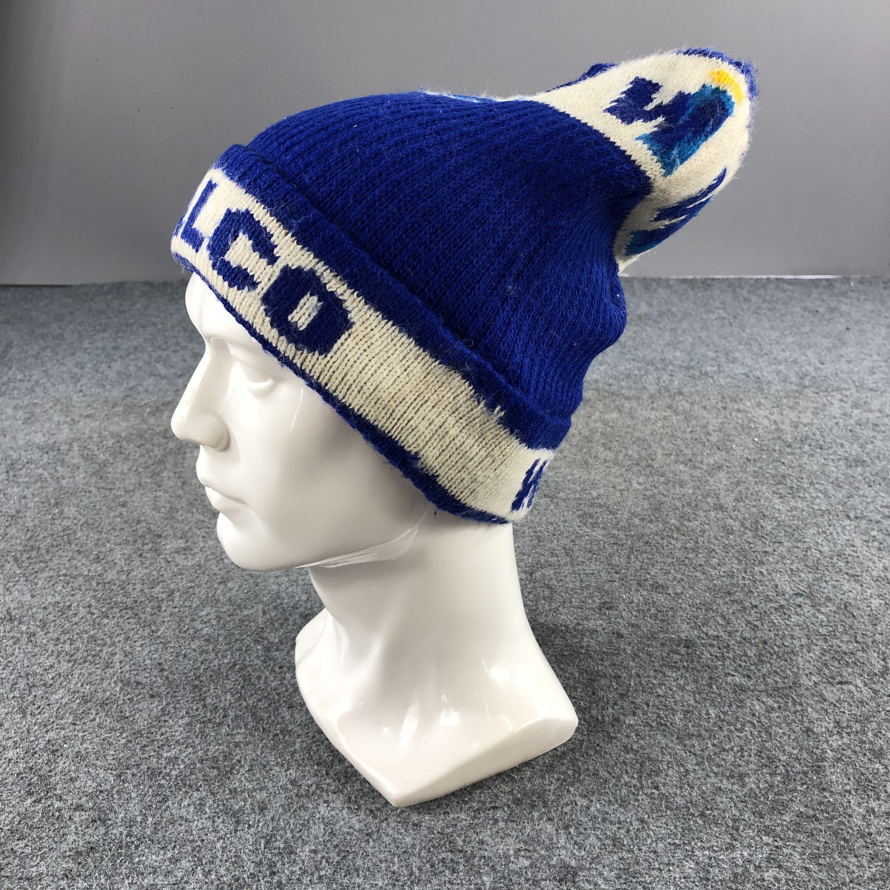 Vintage Walco Blue Beanie Snowcap Snow Hat B495 Size ONE SIZE - 2 Thumbnail