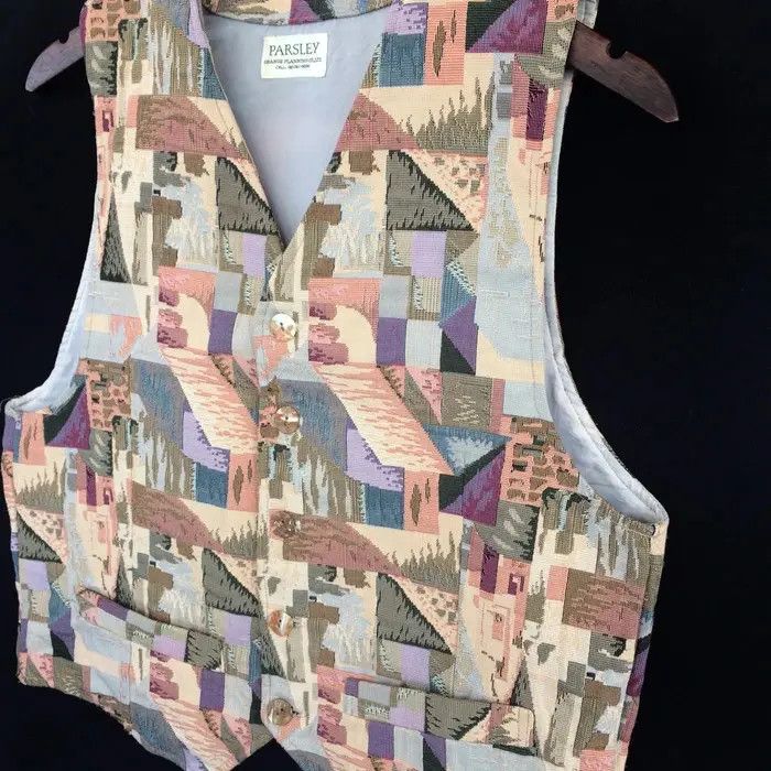 Vintage Vintage Parsley Patchwork Kapital Style Vest Size US M / EU 48-50 / 2 - 3 Thumbnail