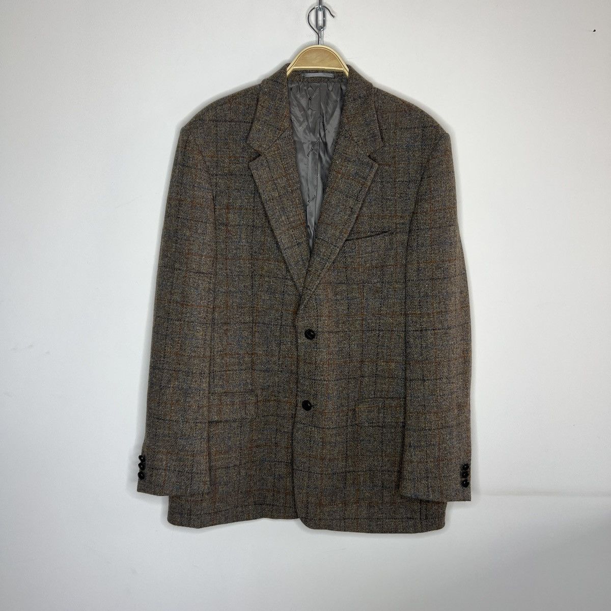 Harris Tweed Vtg Harris Tweed Grey Coat WOOL Jacket Blazer 44 R Size 44R - 1 Thumbnail