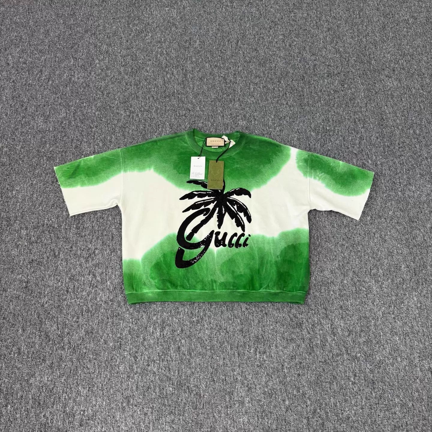 Gucci Gucci Tie-Dye Gradient Palm Tree Sequin Oversized SS Top S Size S / US 4 / IT 40 - 1 Thumbnail