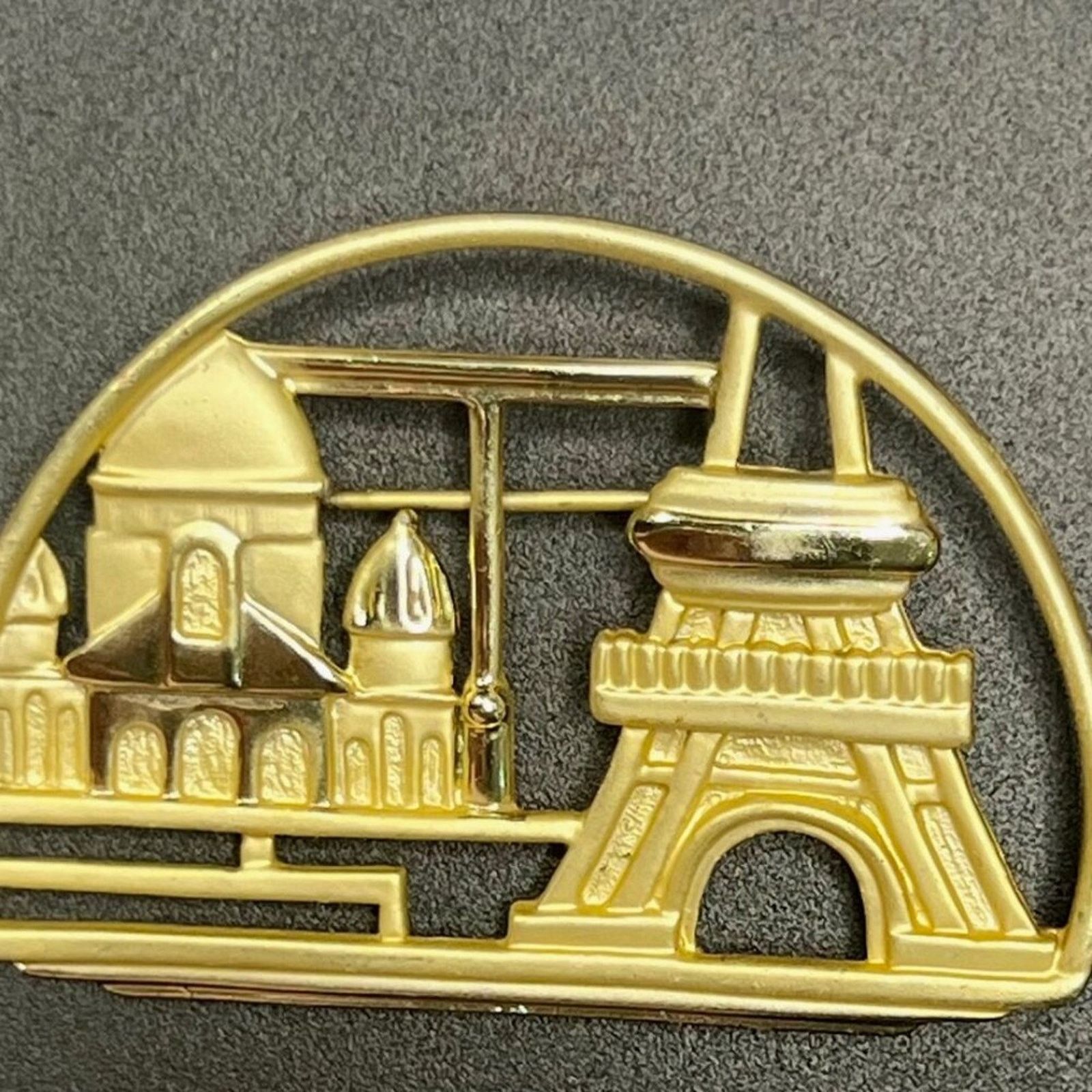 & Other Stories AJC Signed, Paris Brooch Pin, Soft goldtone, 2 1/8 x 1.25” Size ONE SIZE - 1 Preview