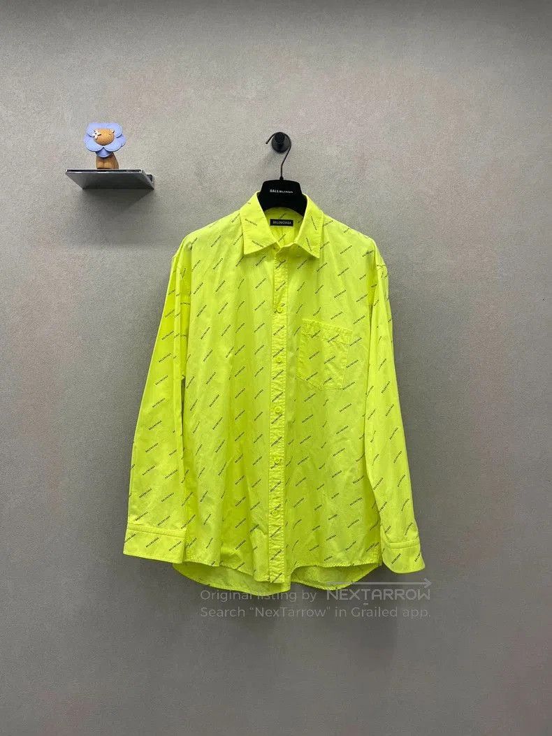 Balenciaga Balenciaga Fluorescent Yellow Long Sleeve Shirt. Size US M / EU 48-50 / 2 - 1 Thumbnail