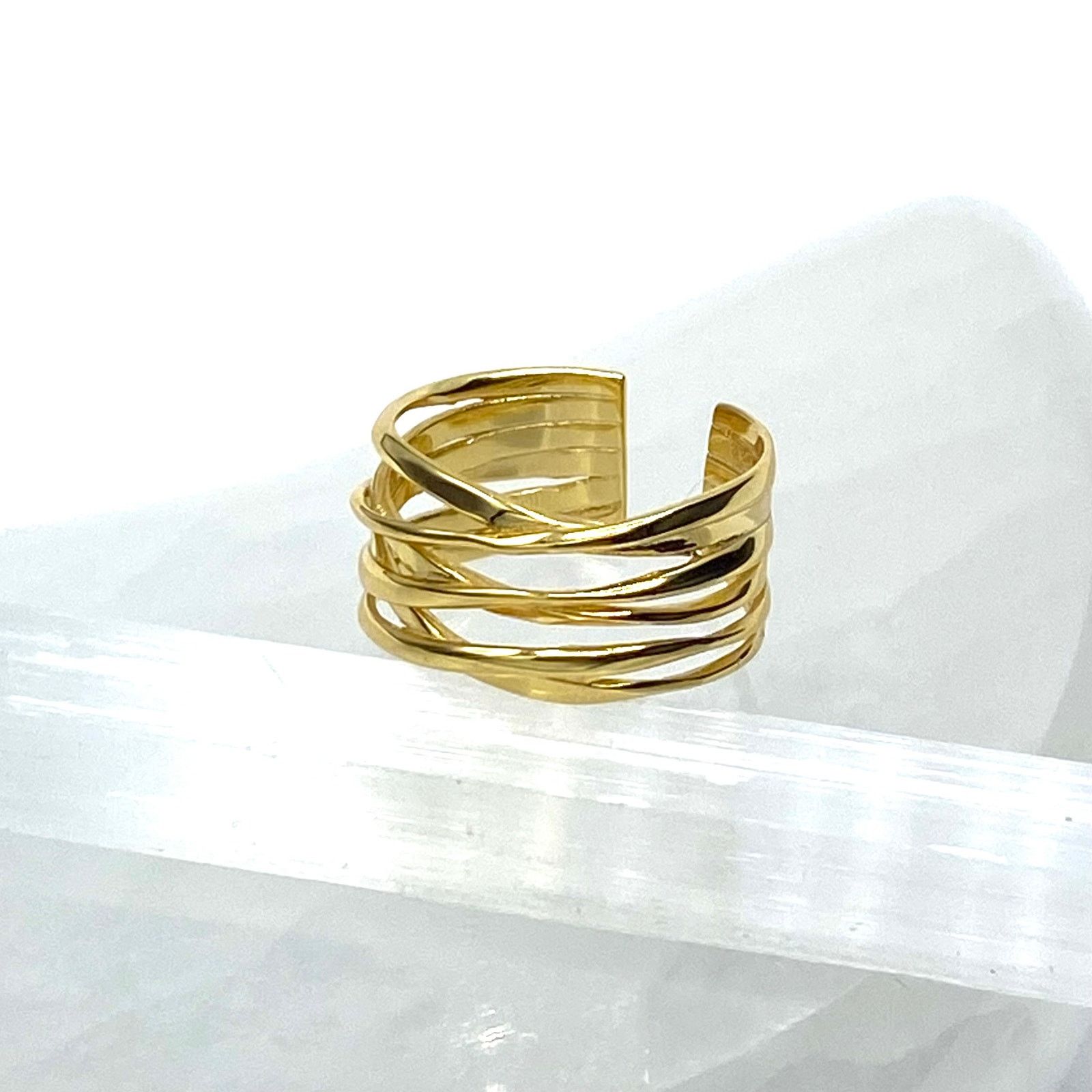 The Unbranded Brand Geometric Stacking 925 Sterling Silver Ring Adjustable Size Size ONE SIZE - 1 Thumbnail