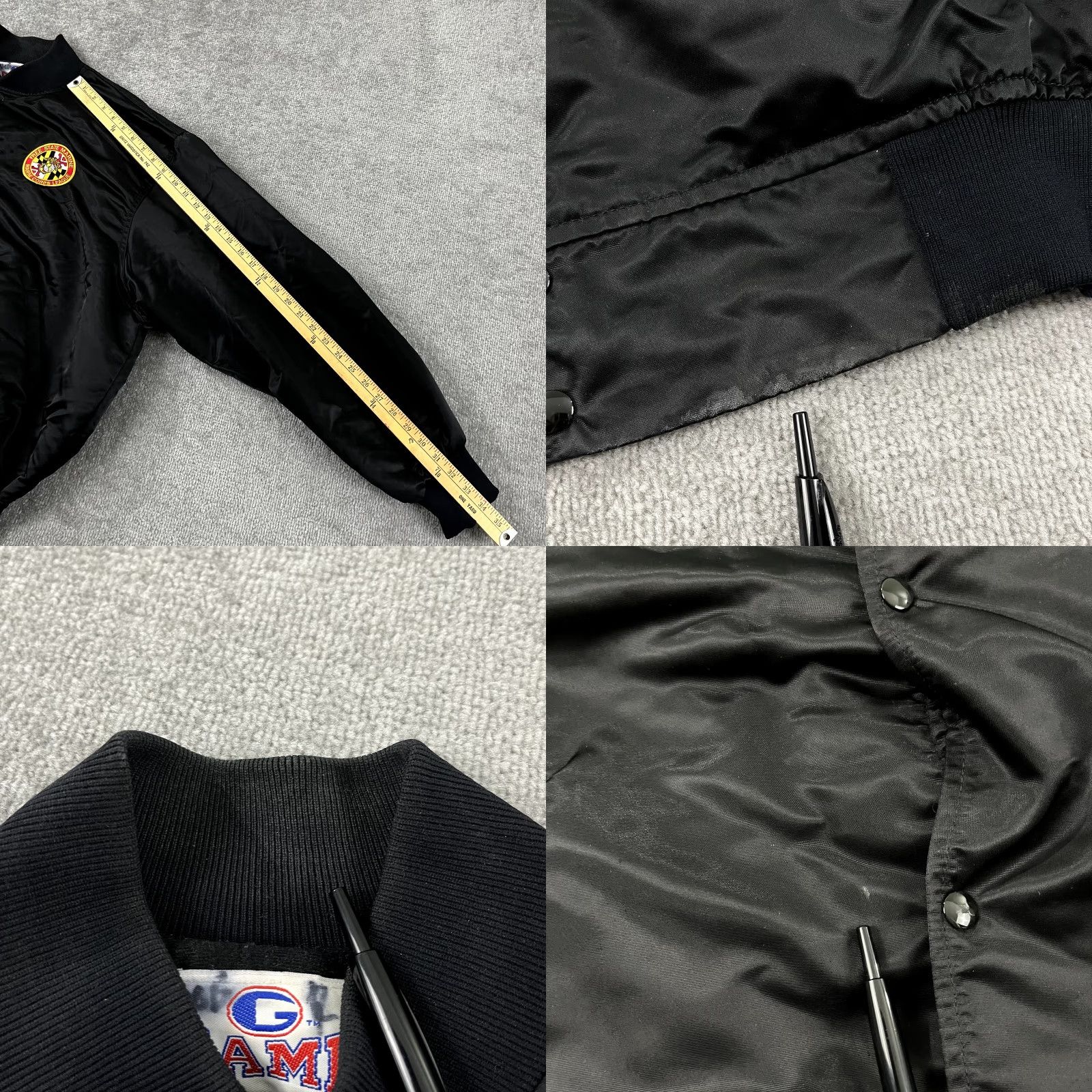 Vintage VINTAGE US MARINES Jacket Mens 3XL Black Satin Bomber Embroidered USA Free State Size US XXL / EU 58 / 5 - 8 Thumbnail