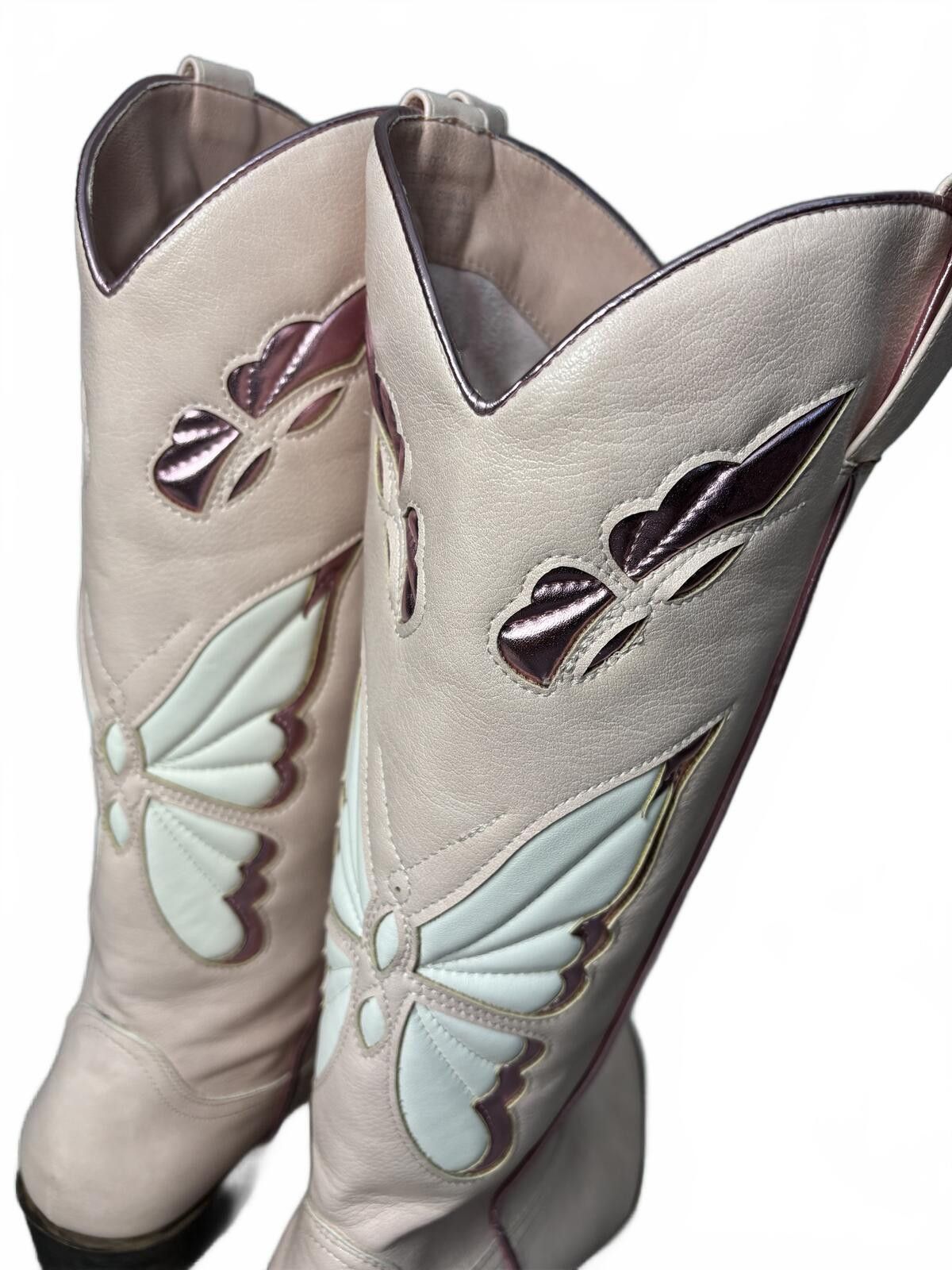 Unknown London Pink Butterfly Cowboy Boots Y2K Festival. Size 10. Size US 7.5 / IT 37.5 - 7 Thumbnail