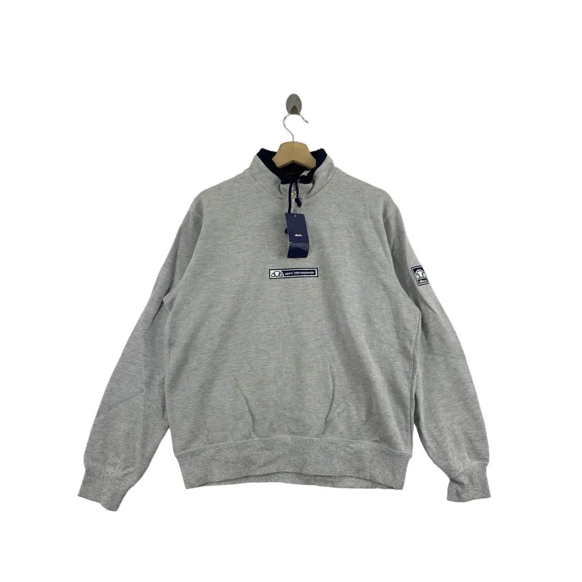 Ellesse Vintage ELLESSE PERUGIA ITALIA Center Logo Henley Sweater Size L / US 10 / IT 46 - 1 Thumbnail