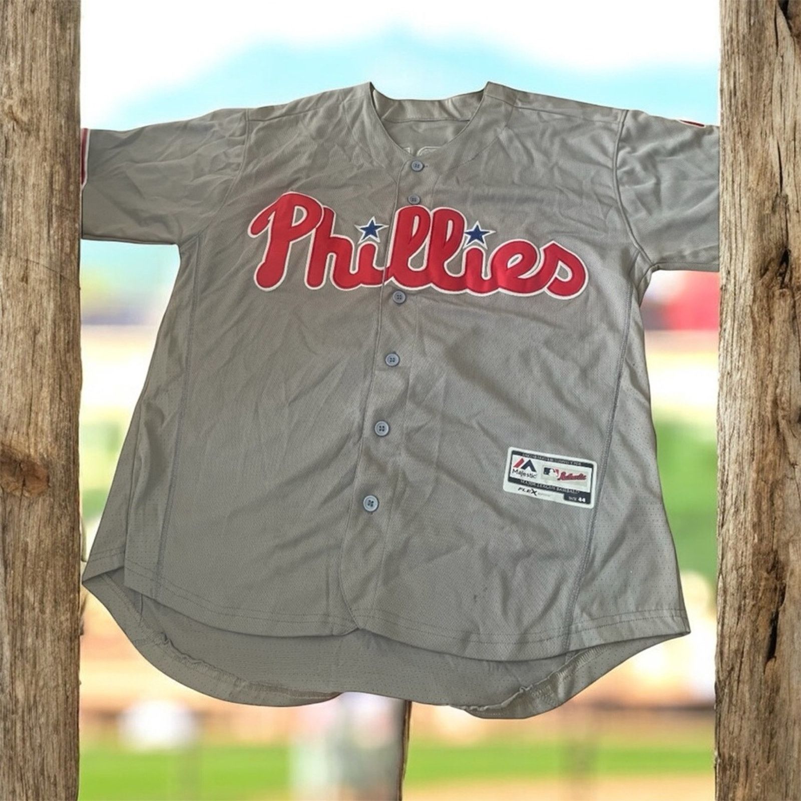 Majestic Majestic Gray Phillies Jersey, Harper #3, size 44 Size US S / EU 44-46 / 1 - 1 Thumbnail