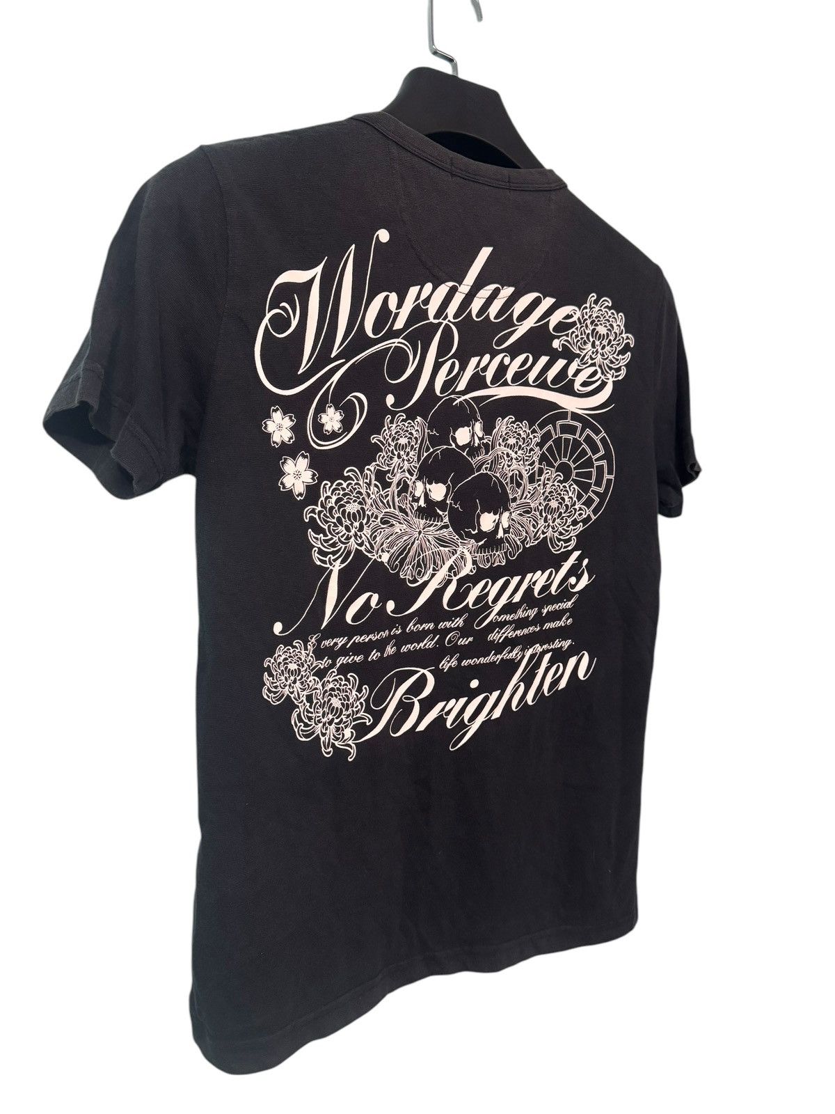 If Six Was Nine PUNK DESIGN SORRIDERE SKULL NO REGRETS VERY RARE BUTTON TEE Size US M / EU 48-50 / 2 - 3 Thumbnail