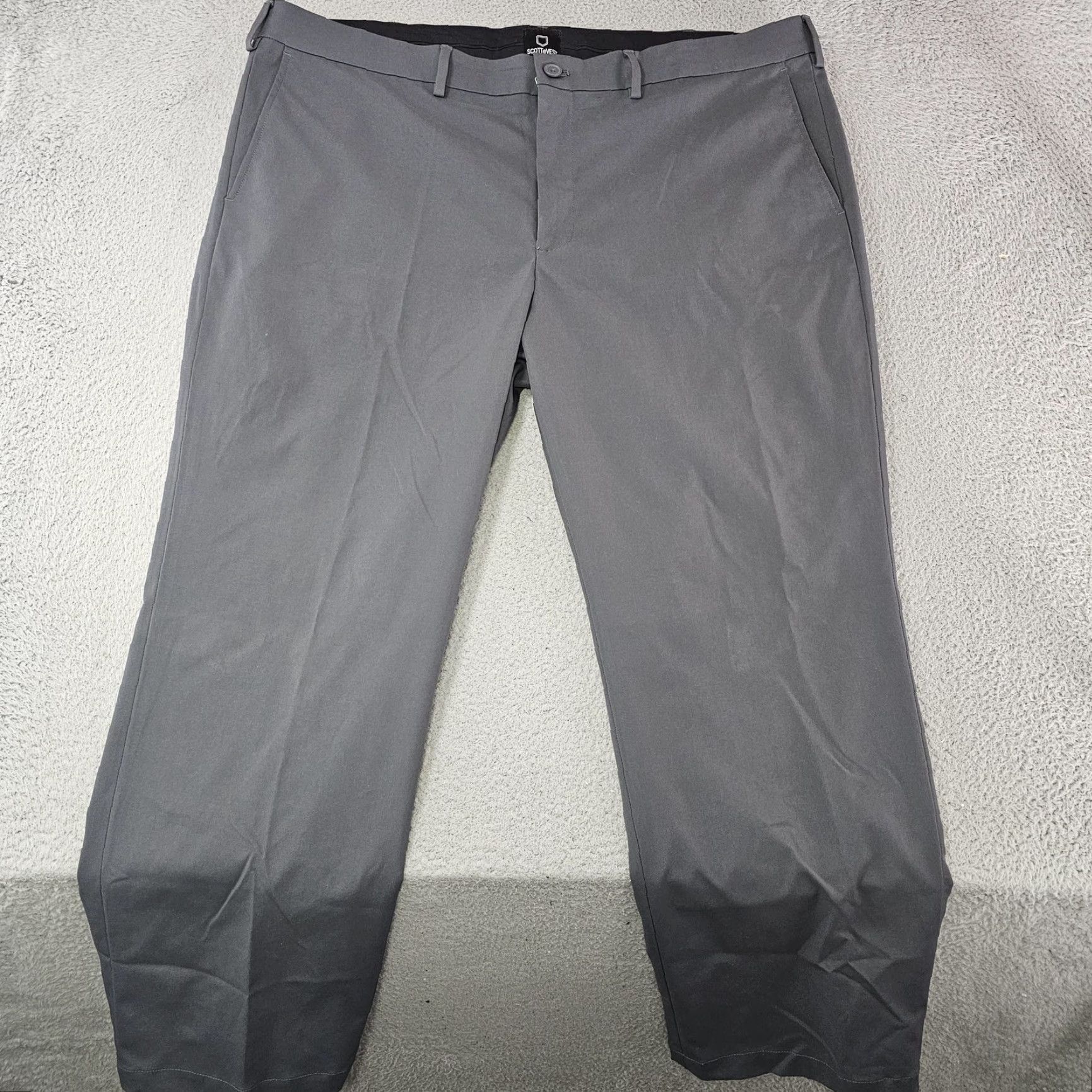 Vintage SCOTTeVEST Pants Mens 42x30 Gray Travel Tech Lightweight Polyester Chino Casual Pants Mens Gray 42x30 Regular Flat Front Zip Fly Pockets Polyester Size US 42 / EU 58 - 2 Thumbnail