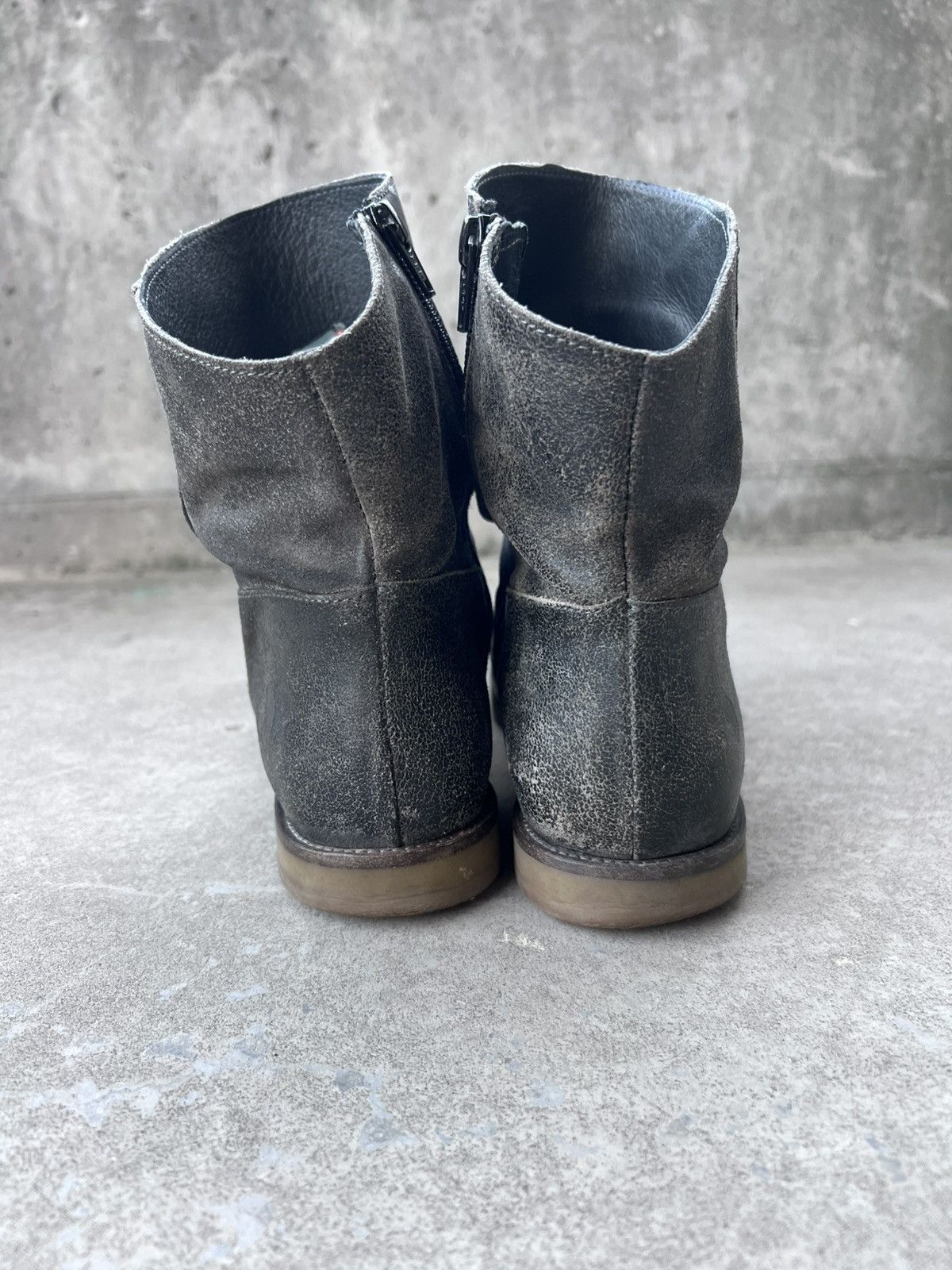 Japanese Brand Faded Ruched Leather A.S.98 Guidi Style Boots Size US 8 / IT 38 - 3 Thumbnail