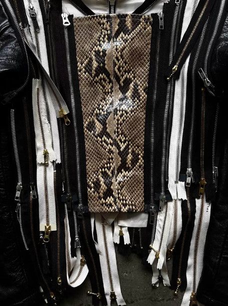 Nozomi Ishiguro NOZOMI ISHIGURO 2012SS Runway Zipper Panelled Leather Jacket Size US S / EU 44-46 / 1 - 7 Thumbnail