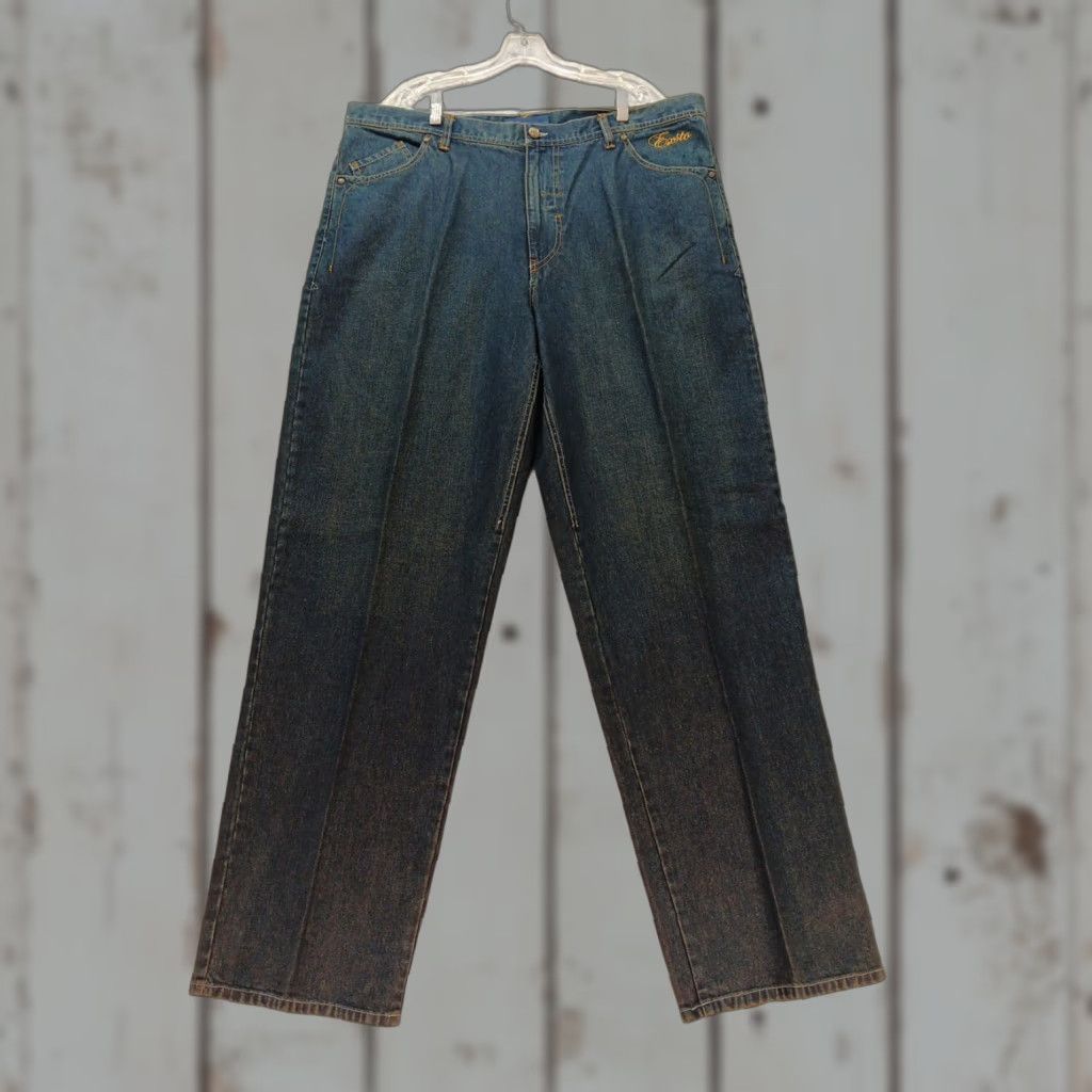 Etro VINTAGE Exsto Jeans 40"×34" Men Wide-Leg 90s Hip Hop Blue Denim 5-Pocket Regular Rise High Baggy Street Wear GUC Size US 40 / EU 56 - 1 Thumbnail