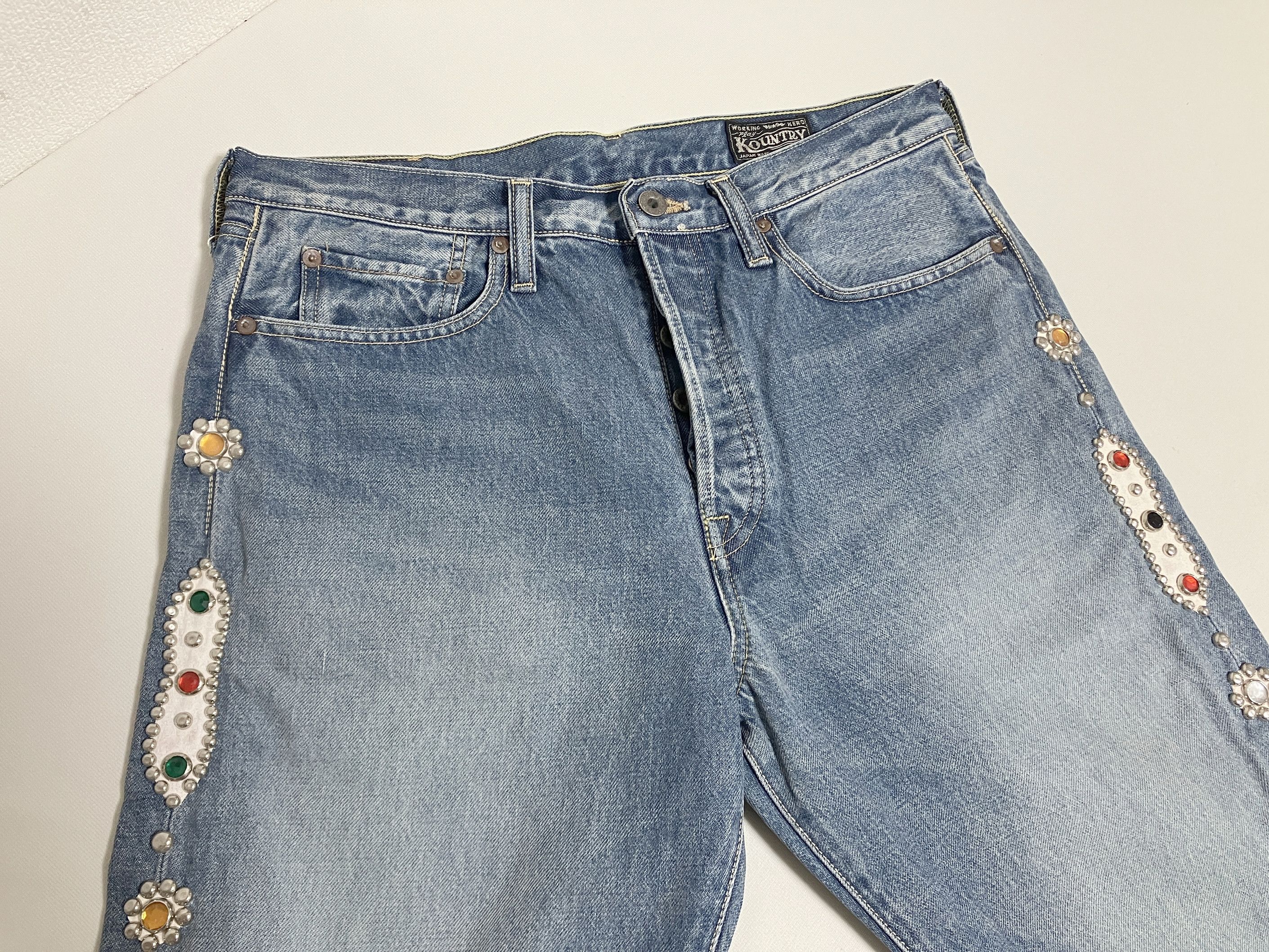 Kapital KAPITAL 14oz denim pants monkey cisco studs remake jeans 32 Size US 32 / EU 48 - 3 Thumbnail