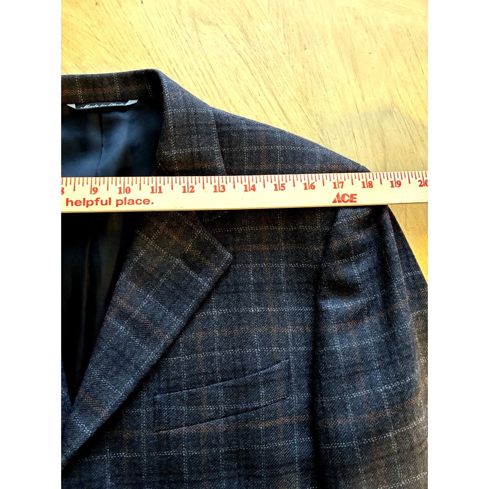 Canali CANALI Gray Plaid Check 100% Wool Blazer Sport Coat 38R S Size 38R - 10 Thumbnail