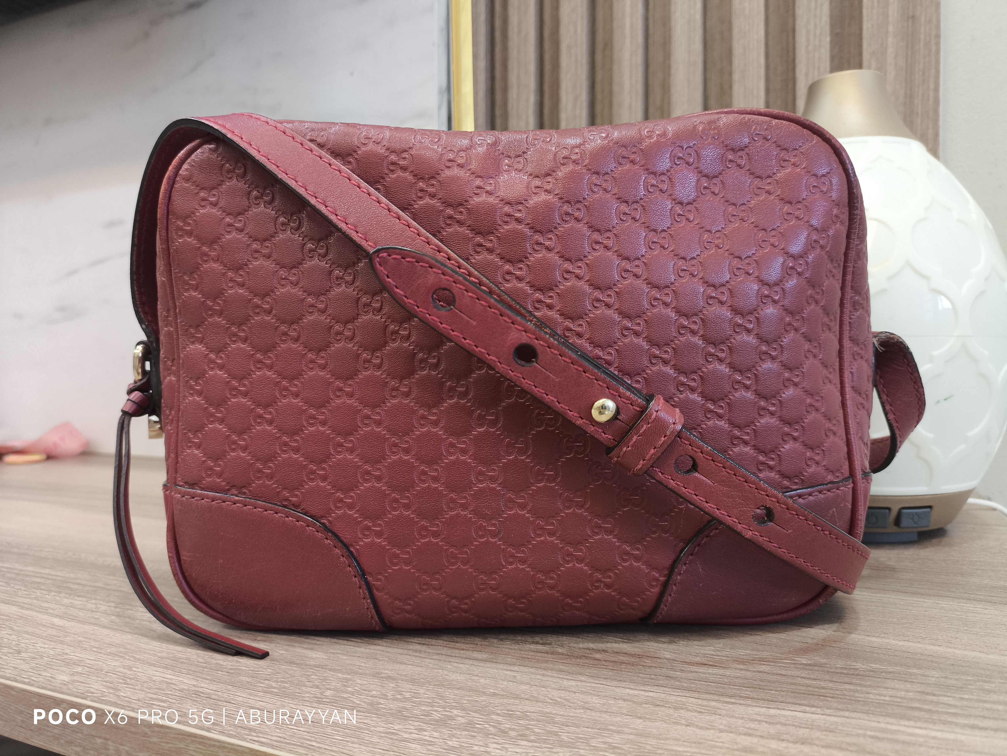 Red Gucci Microguccissima Bree Crossbody Bag