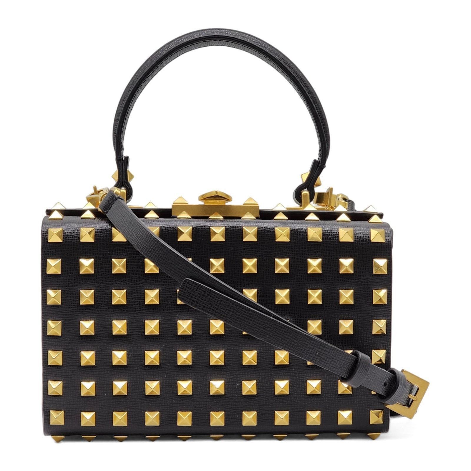 Valentino Alcove Box Studded Bag In Black $3700, Women's