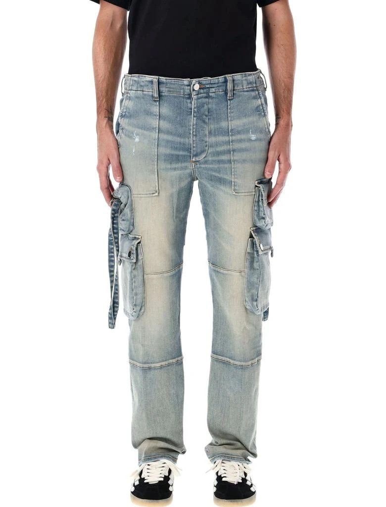 Amiri oc11z1125 Straight Leg Cargo Jeans in Blue Size US 30 / EU 46 - 2 Thumbnail