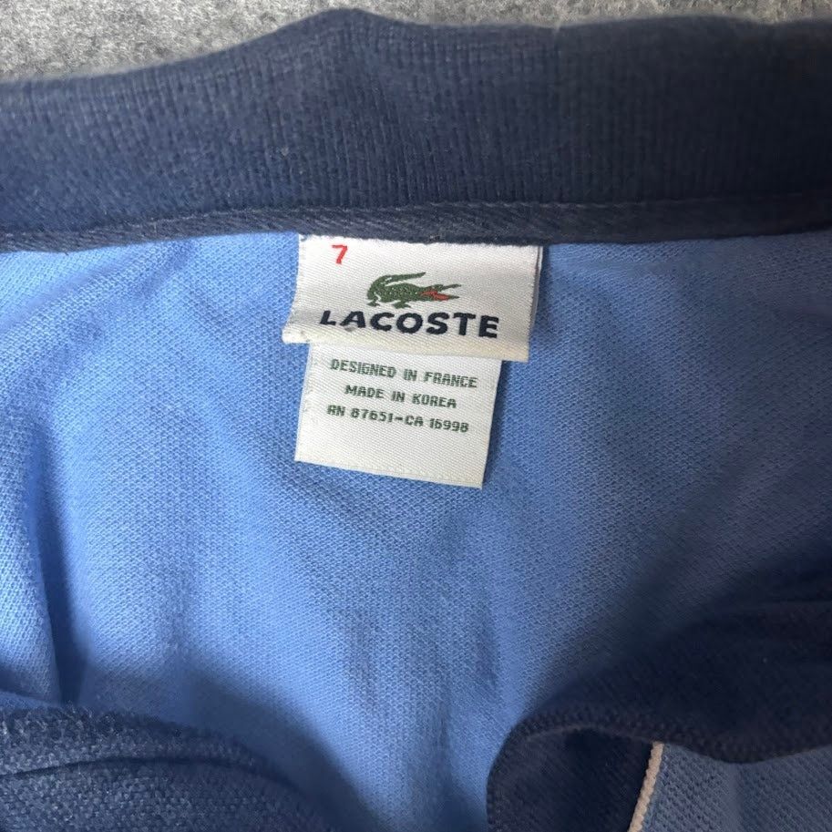 Lacoste Lacoste Blue Stripe Long Sleeve Croc Logo Polo Shirt Mens 7 Size US XXL / EU 58 / 5 - 8 Thumbnail