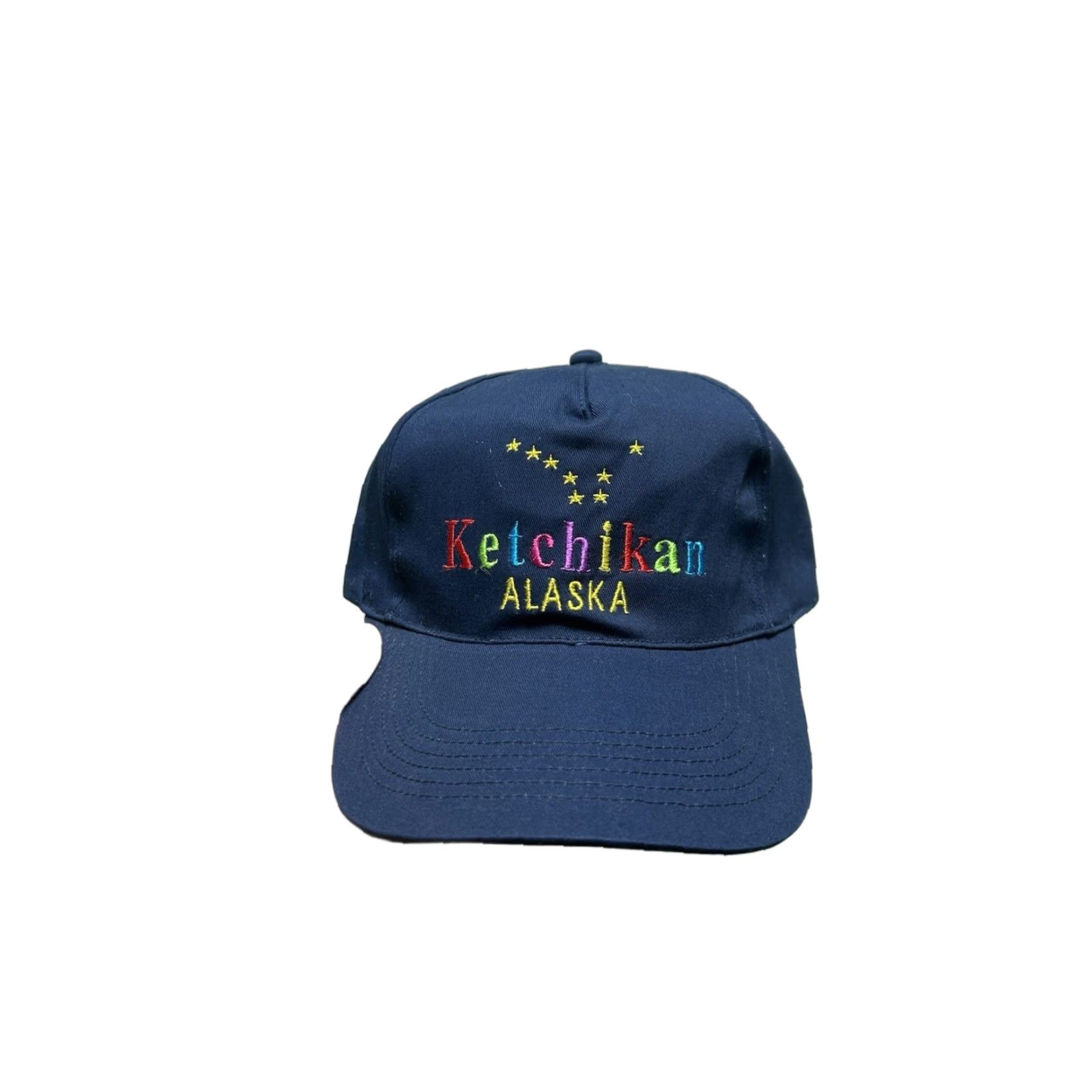 Rainbow VINTAGE Rainbow Snapback Cap Ketchikan Alaska Stars Big Dipper Flag Blue Rainbow Adjustable Men Cap Mens Size ONE SIZE - 1 Thumbnail