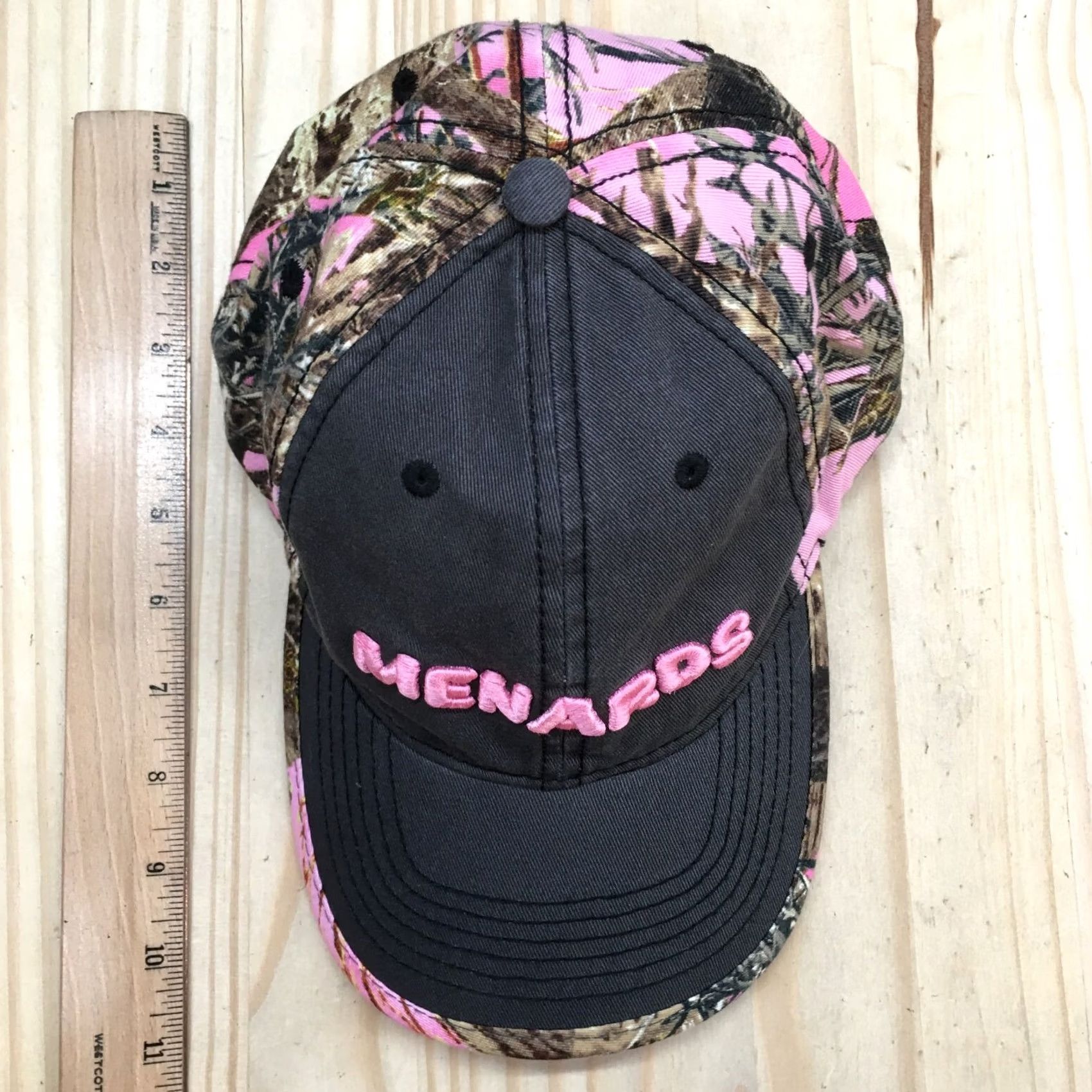 Pinko Menards Womens Baseball Cap Hat One Size Pink Camo Cotton Adjustable Embroidered Cap Size ONE SIZE - 3 Thumbnail